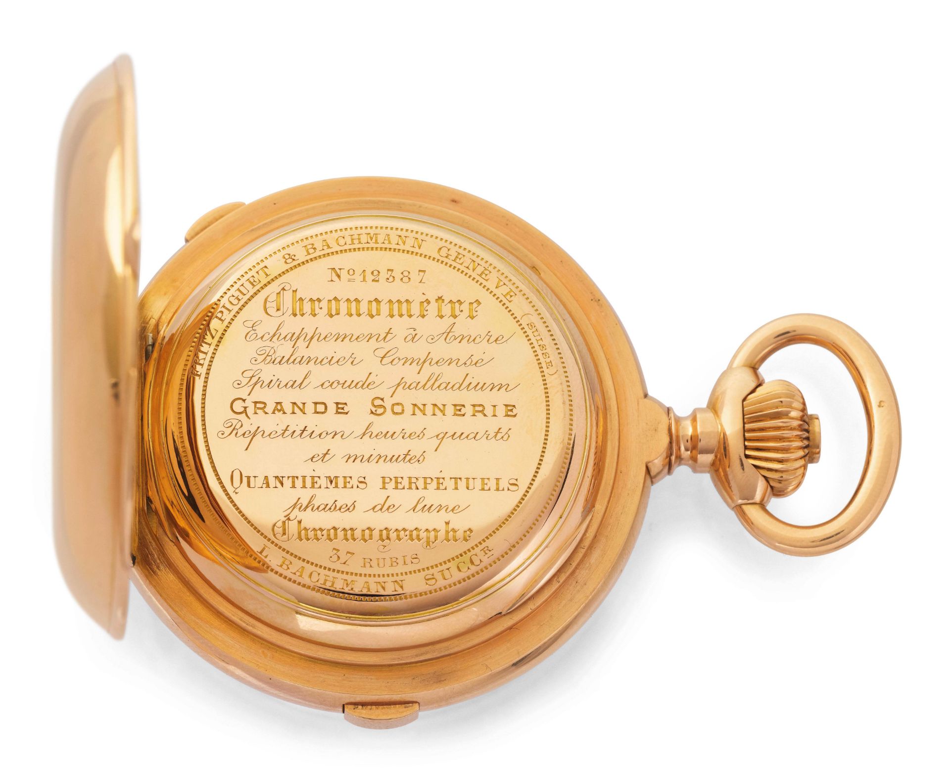 Piguet & Bachmann, extremely rare Grand Complication in exceptional condition, ca. 1880. - Image 6 of 7