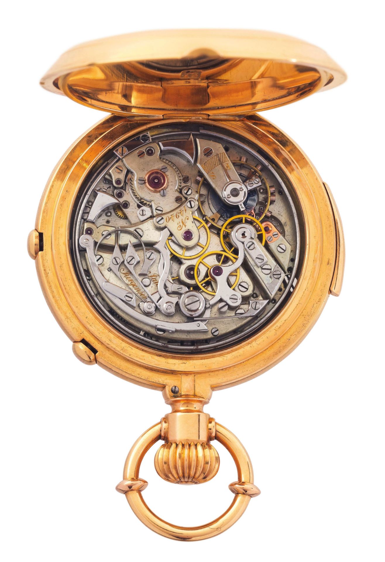 Jules Jürgensen, fine minute repeater with Chronograph Rattrapant, ca. 1890. - Image 4 of 5