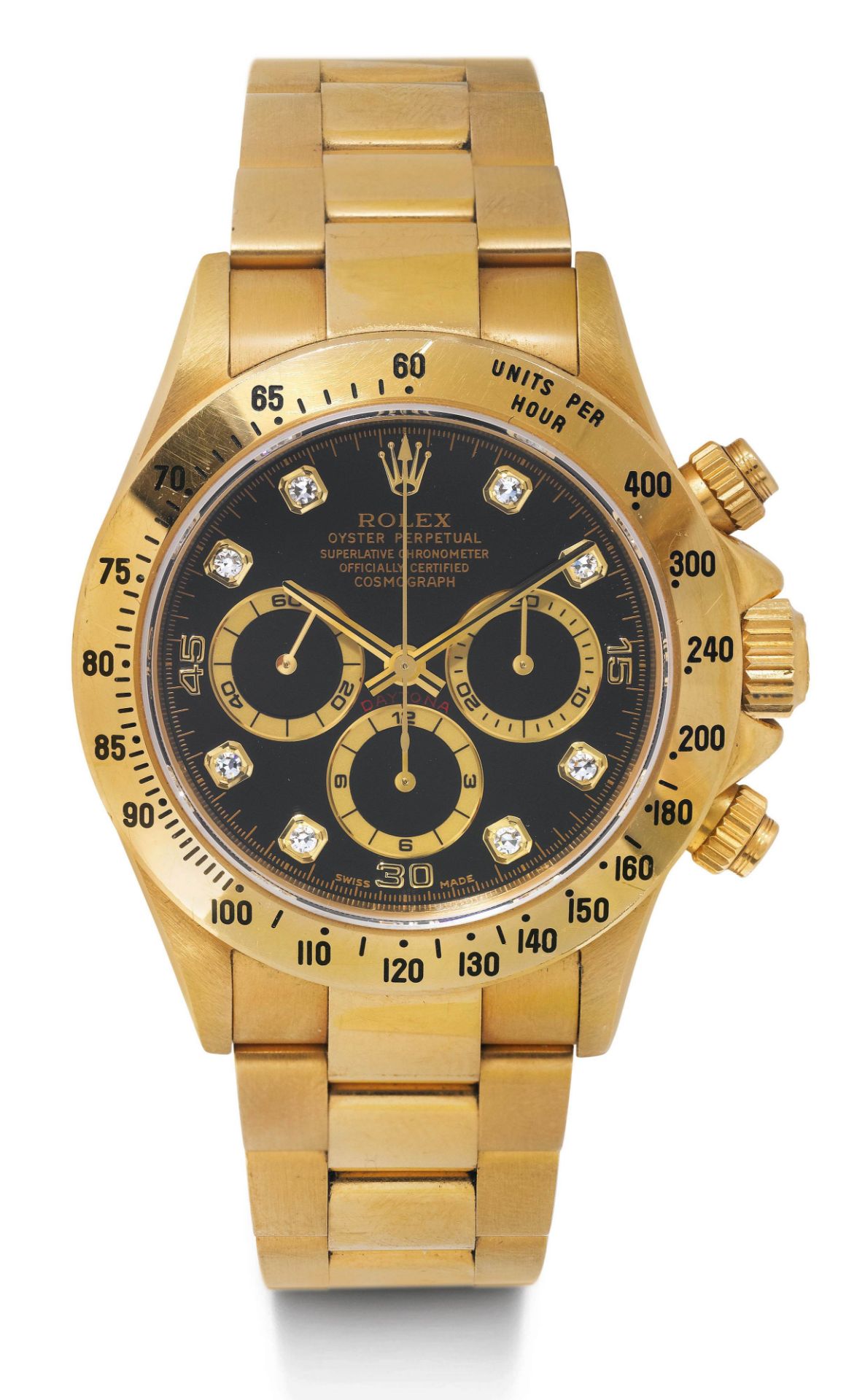 Rolex, seltene "Zenith" Daytona mit Diamantzifferblatt, ca. 1990.