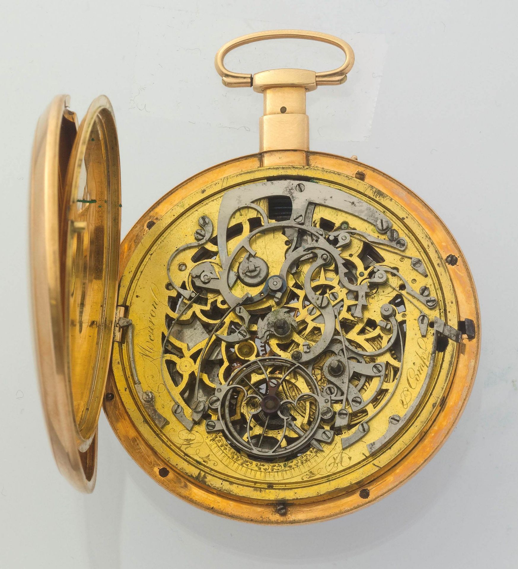 Meuron et Comp., large skeleton watch with 1/4-repeater and automation, ca. 1810. - Image 3 of 4