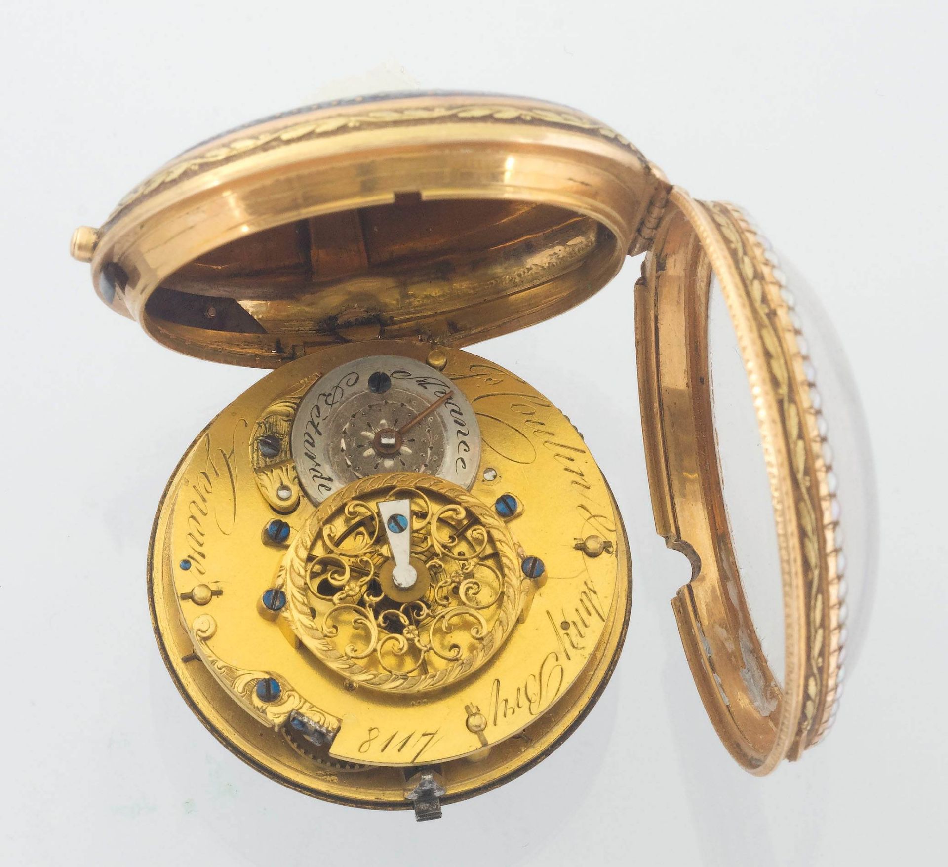 Jaques Coulin & Amy Bry, fine gold enamel pocket watch, ca. 1790 - Image 3 of 3