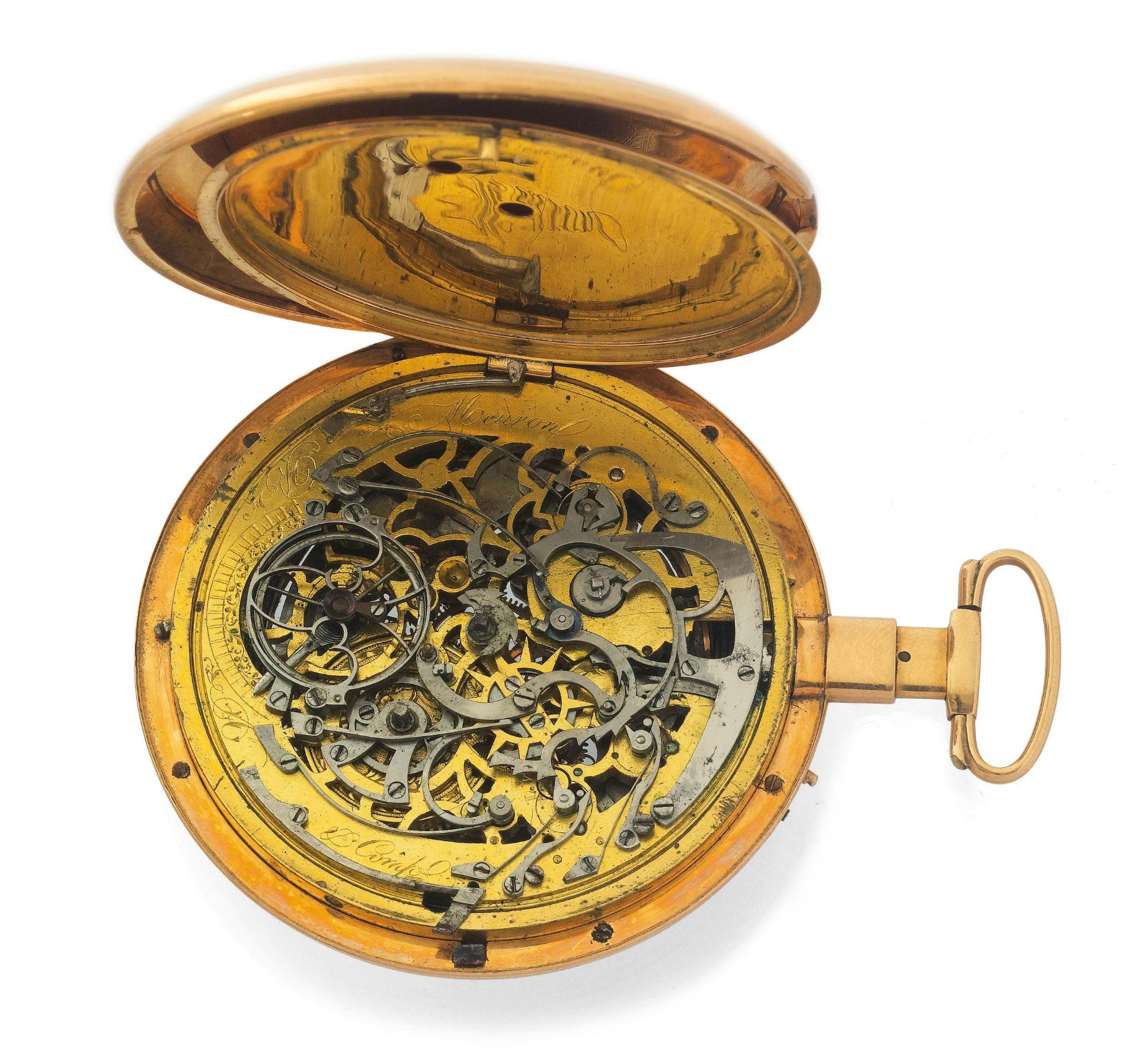 Meuron et Comp., large skeleton watch with 1/4-repeater and automation, ca. 1810. - Image 2 of 4