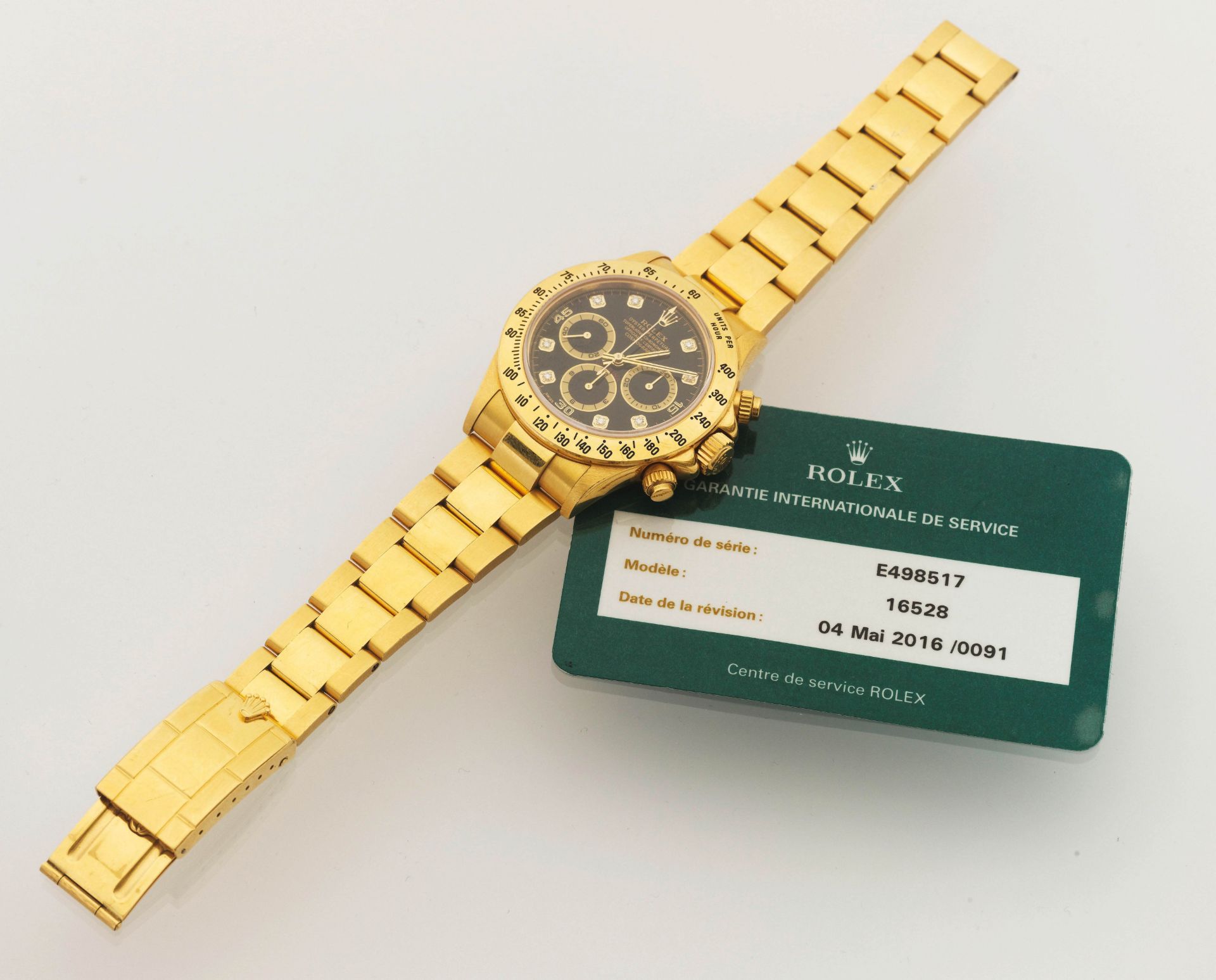 Rolex, seltene "Zenith" Daytona mit Diamantzifferblatt, ca. 1990. - Bild 6 aus 6