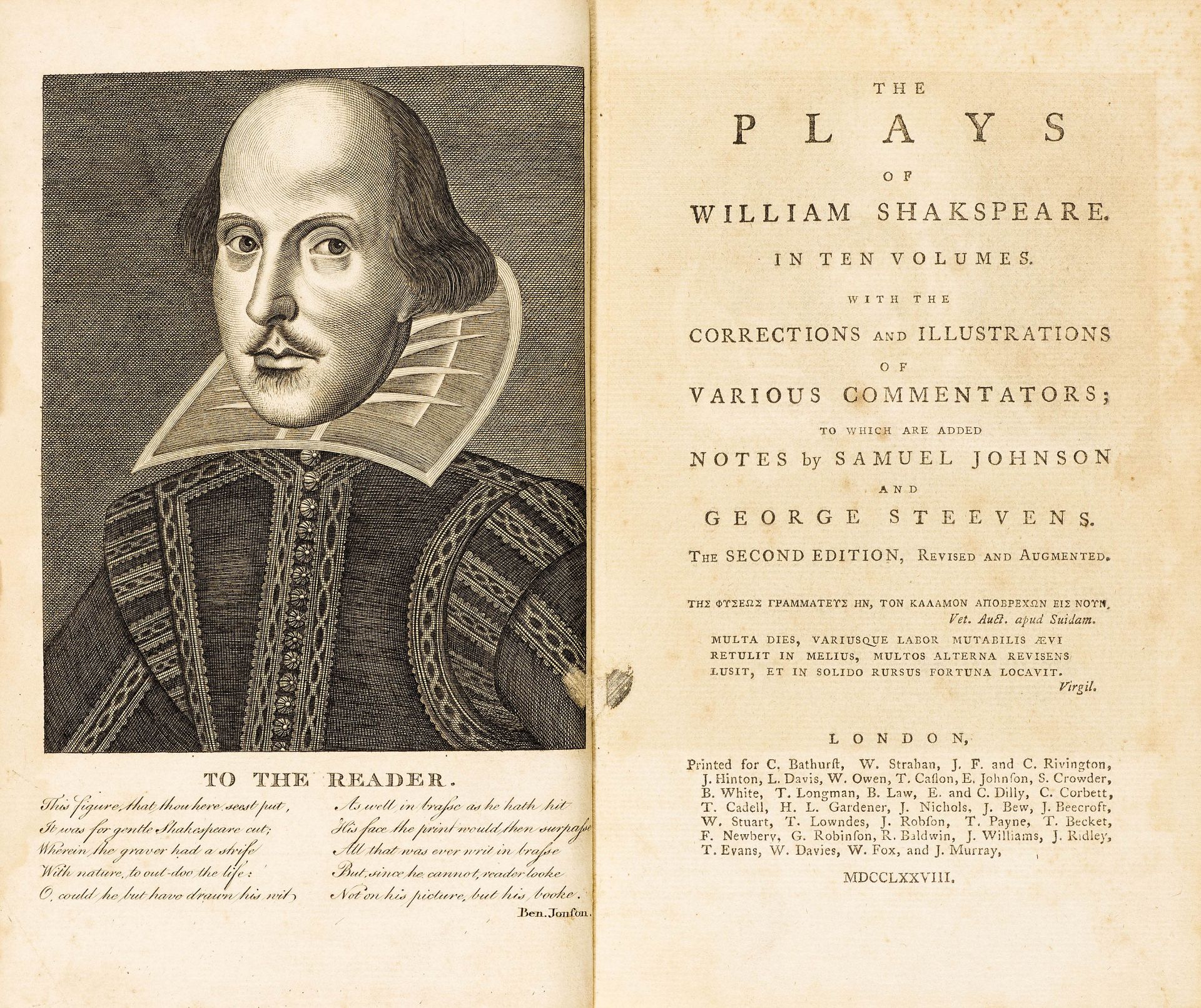 Shakespeare, William.The Plays of William Shakespeare. In ten Volumes. With the corrections and