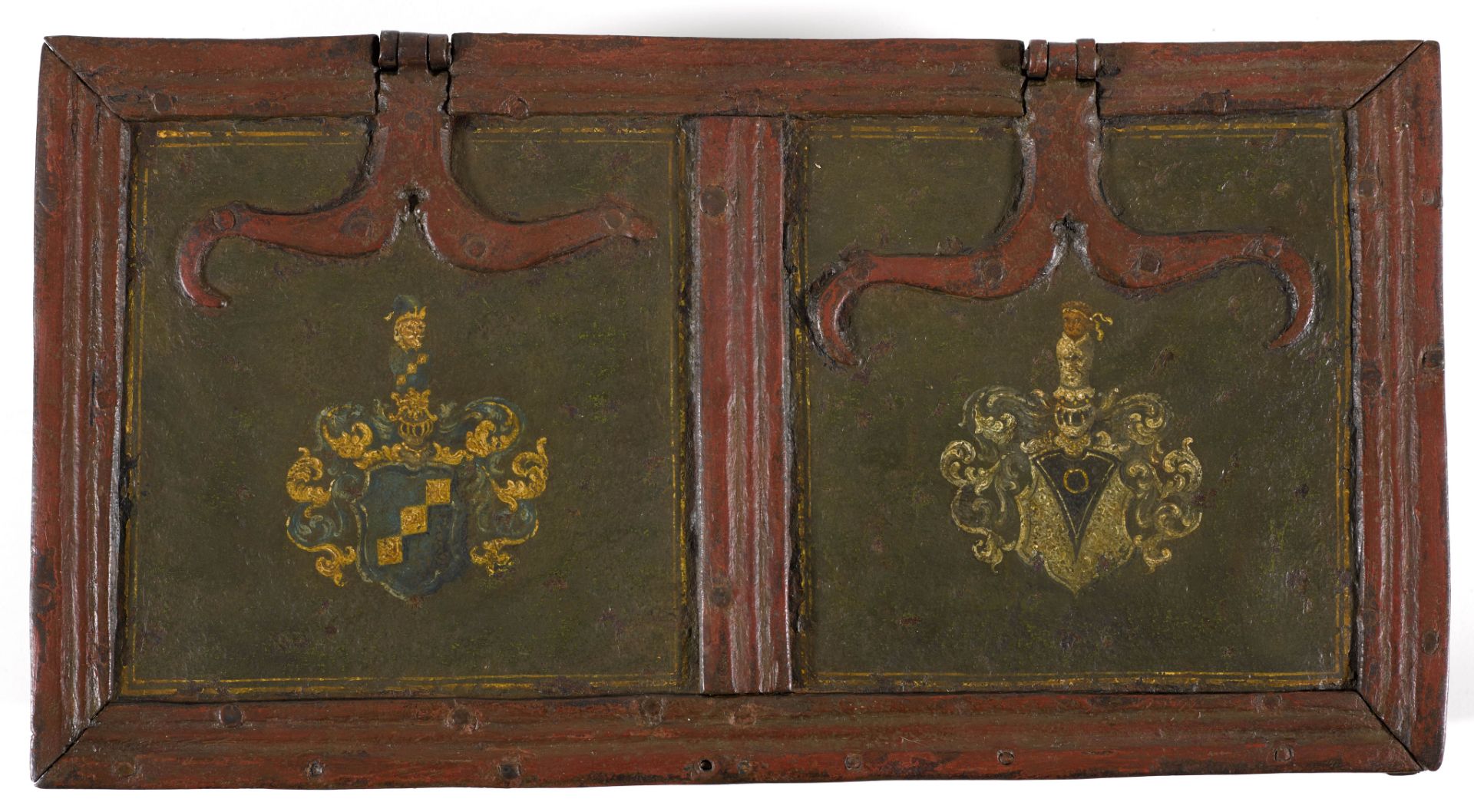 IRON CASKET BEARING THE COATS OF ARMS OF THE "PEYER" AND "VON WALDKIRCH" FAMILIES - Image 5 of 5