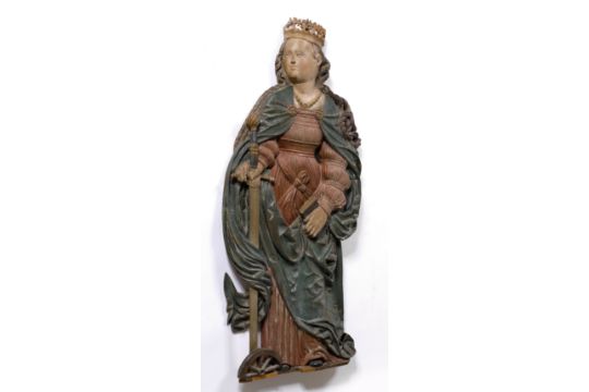 RELIEF FIGURE OF SAINT CATHERINE - Image 2 of 2