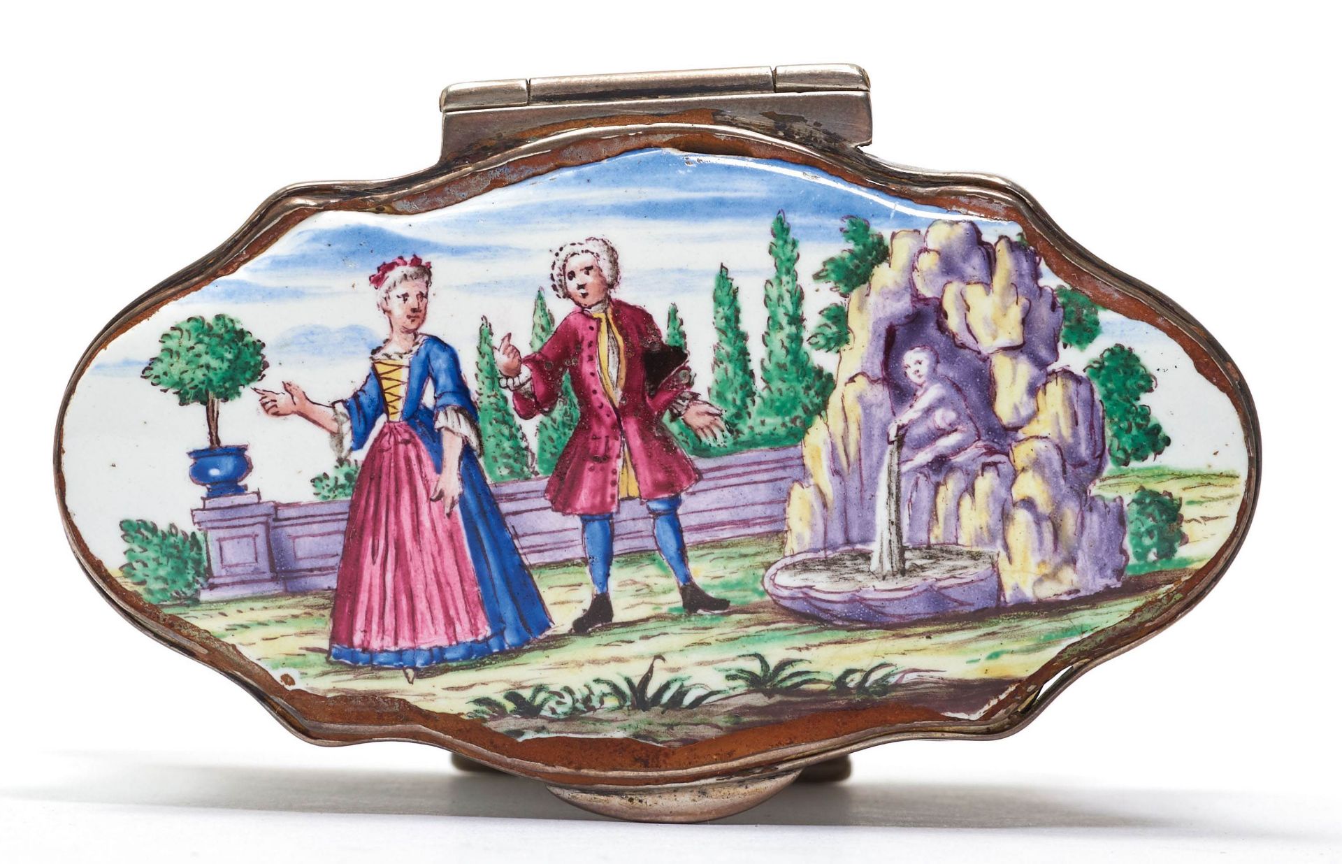 AN ENAMEL DOUBLE BOX - Image 5 of 6