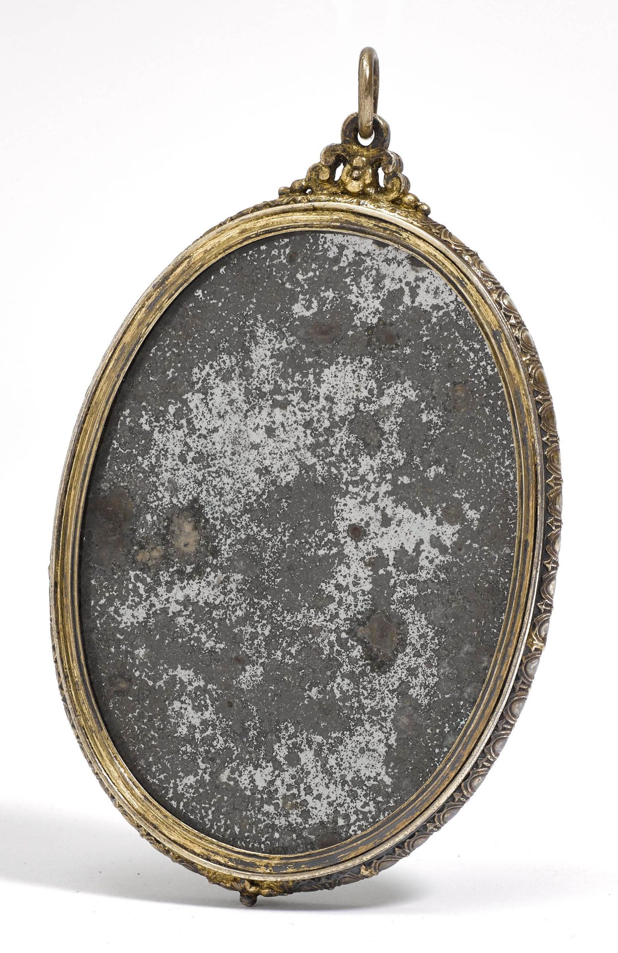 MIRROR MEDALLION WITH LIMOGES ENAMEL PAINTWORK - Image 2 of 3