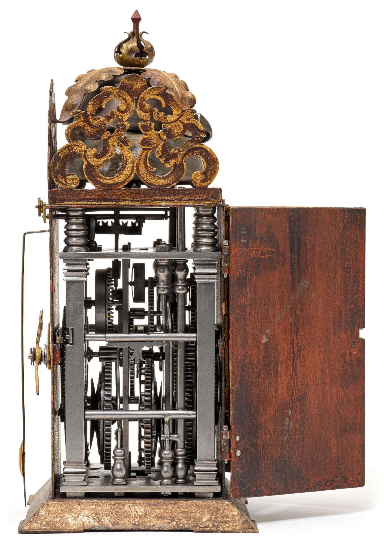 LATE-RENAISSANCE IRON CLOCK WITH FRONT PENDULUM - Image 3 of 4