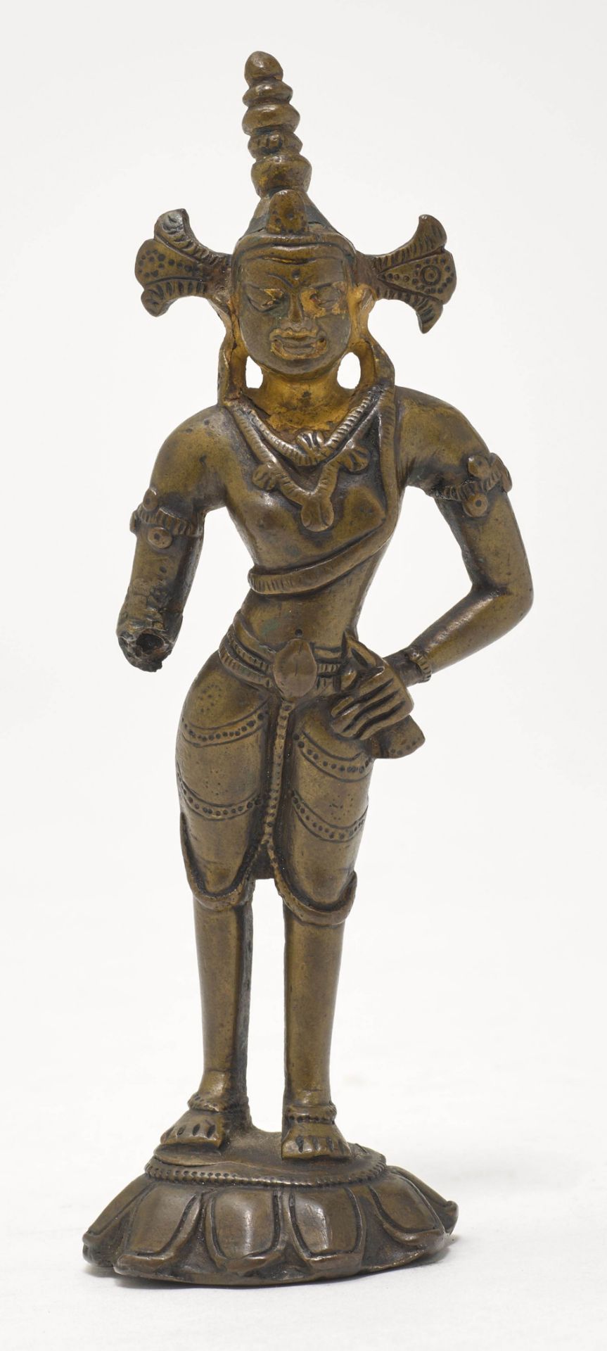 A BRONZE FIGURE OF A STANDING VAJRASATTVA. - Image 2 of 3