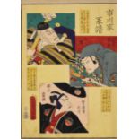 UTAGAWA KUNISADA I (TOYOKUNI III) (1786-1865): VIER FARBHOLZSCHNITTE.