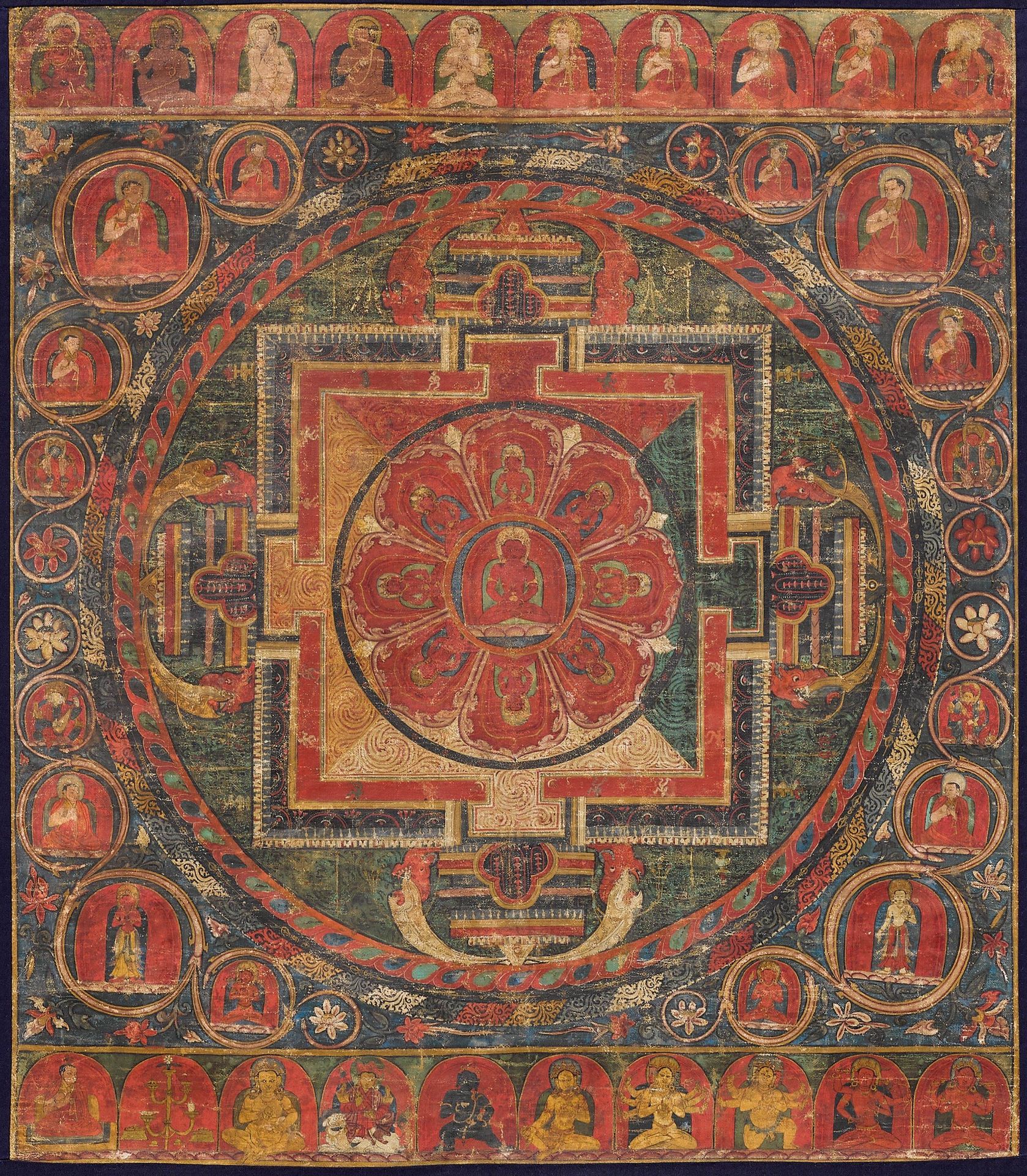 A MANDALA THANGKA OF AMITAYUS.