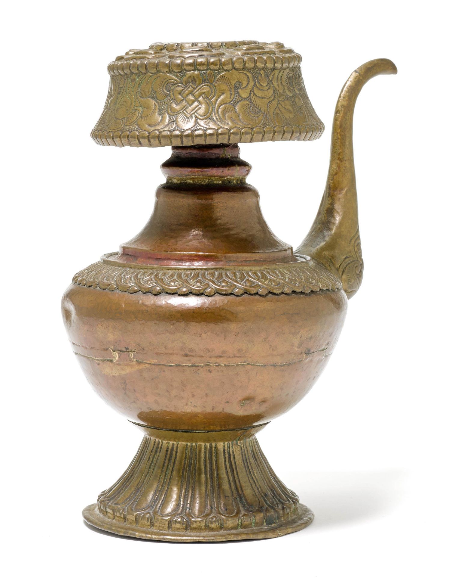 A COPPER AND BRASS RITUAL EWER (BUMPA). - Image 2 of 2