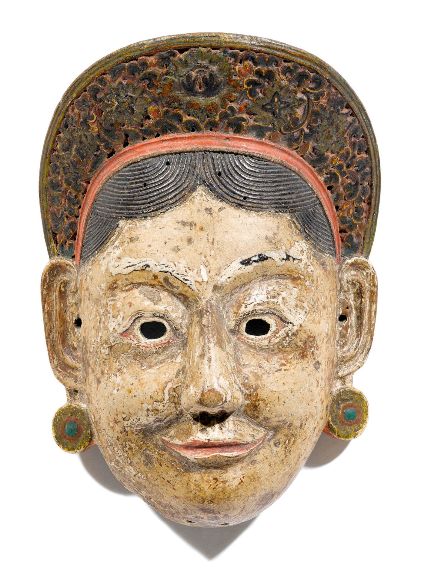 A PAINTED WOOD MASK OF MANDARAVA.