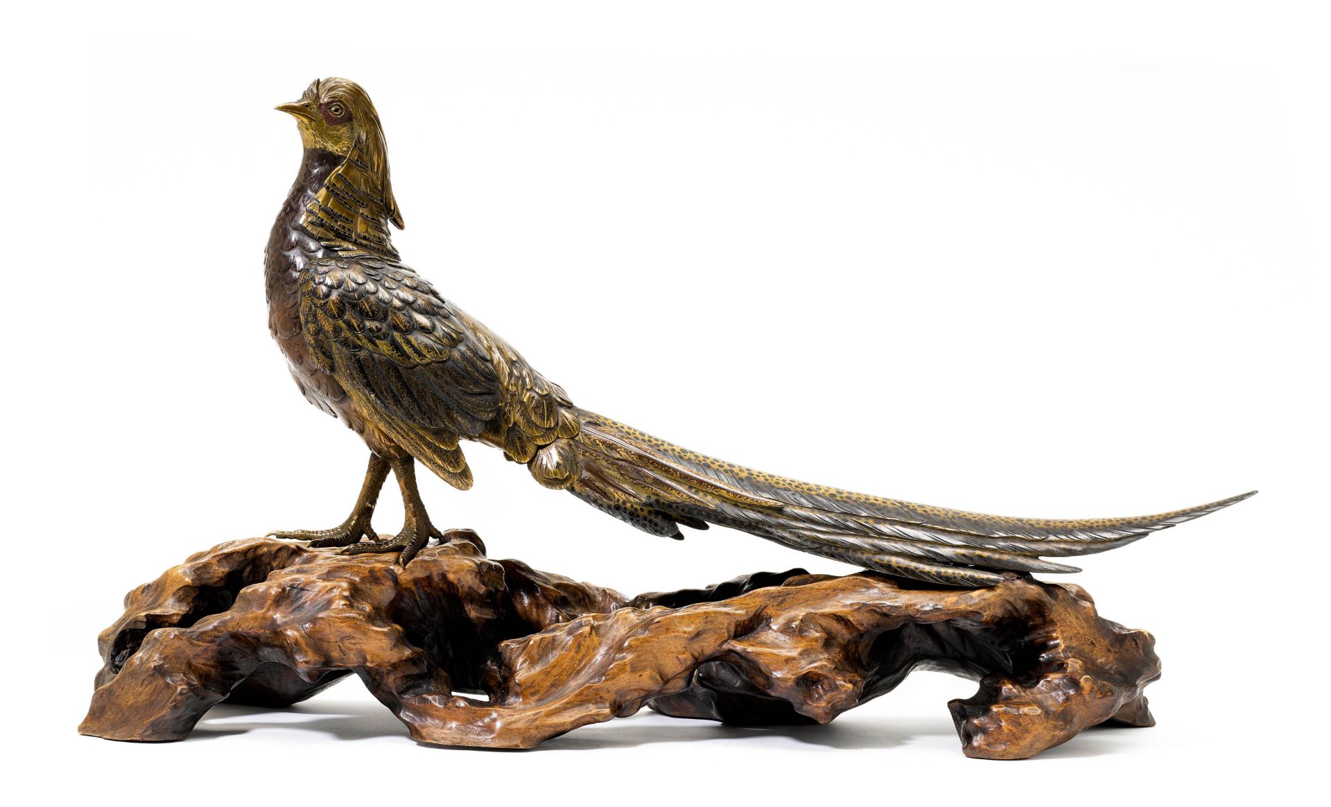 A LARGE OKIMONO OF A PHEASANT.