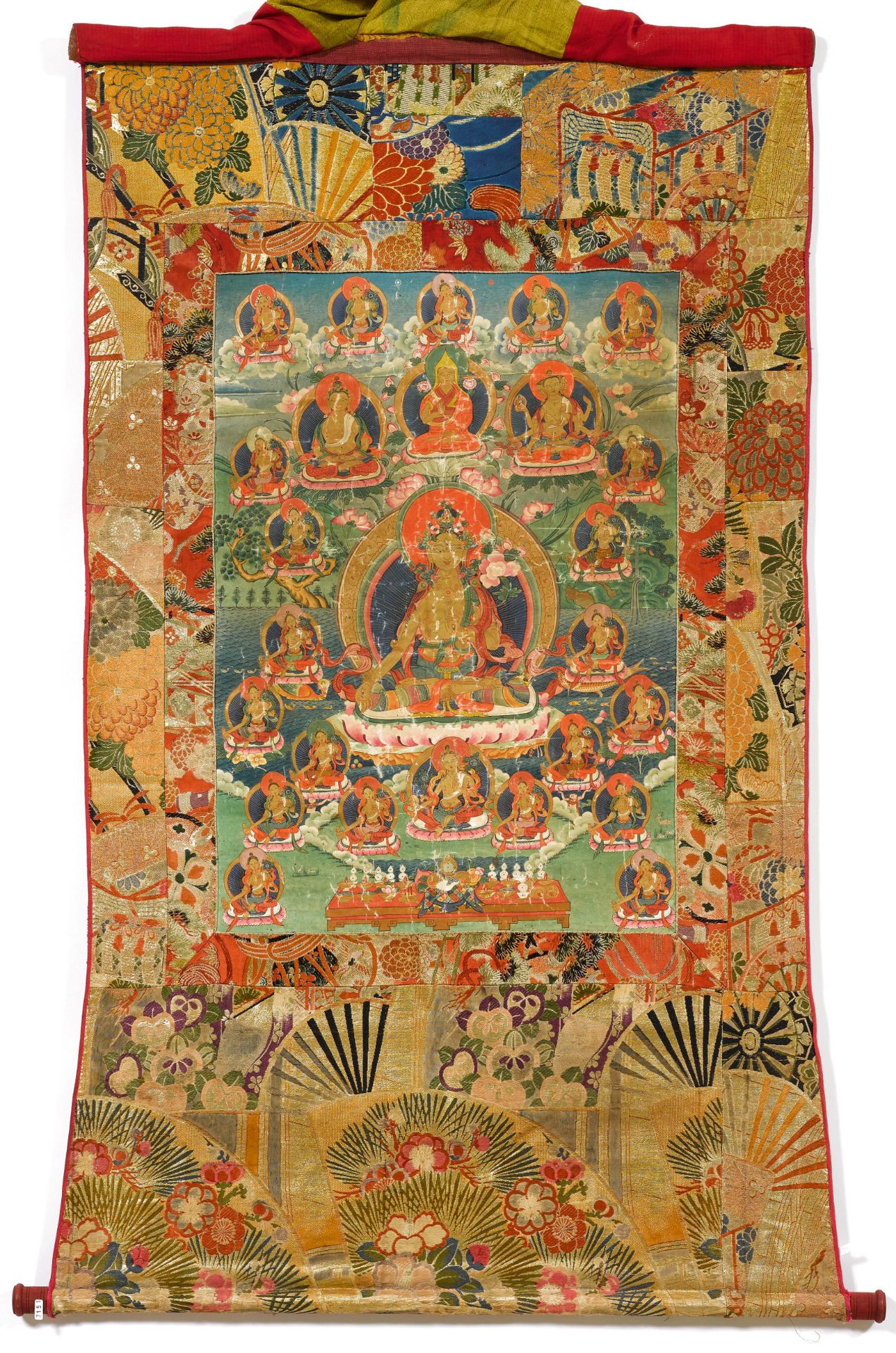 A THANGKA OF TARA SURROUNDED BY THE 21 TARAS. - Image 2 of 2