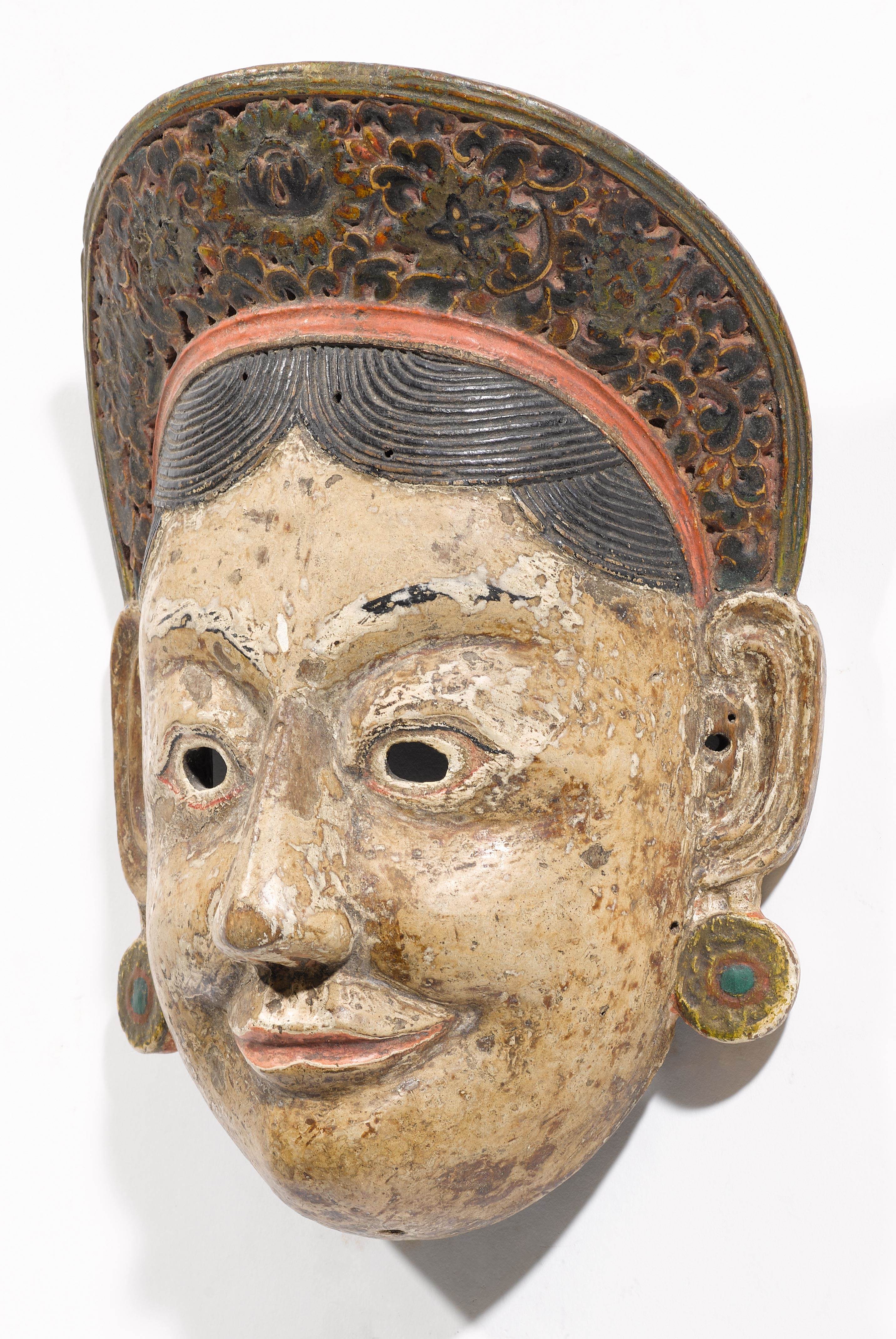 A PAINTED WOOD MASK OF MANDARAVA. - Image 2 of 2