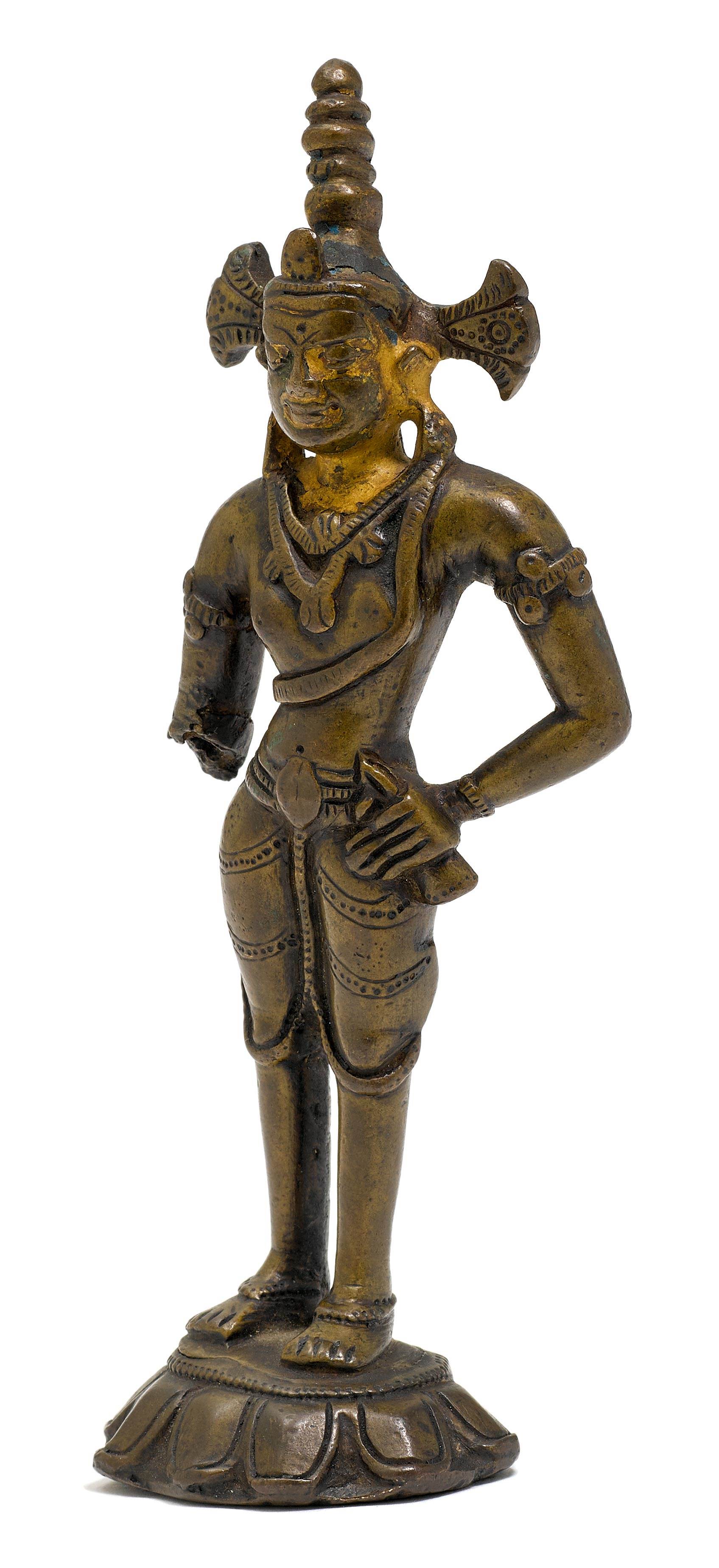 A BRONZE FIGURE OF A STANDING VAJRASATTVA.