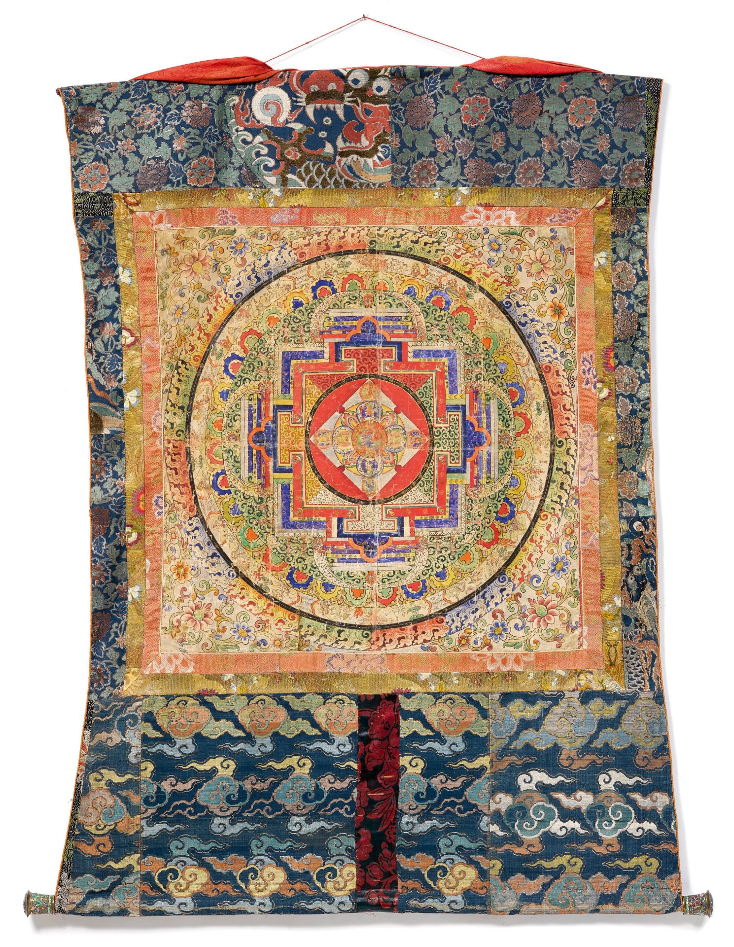 A LARGE MANDALA THANGKA.