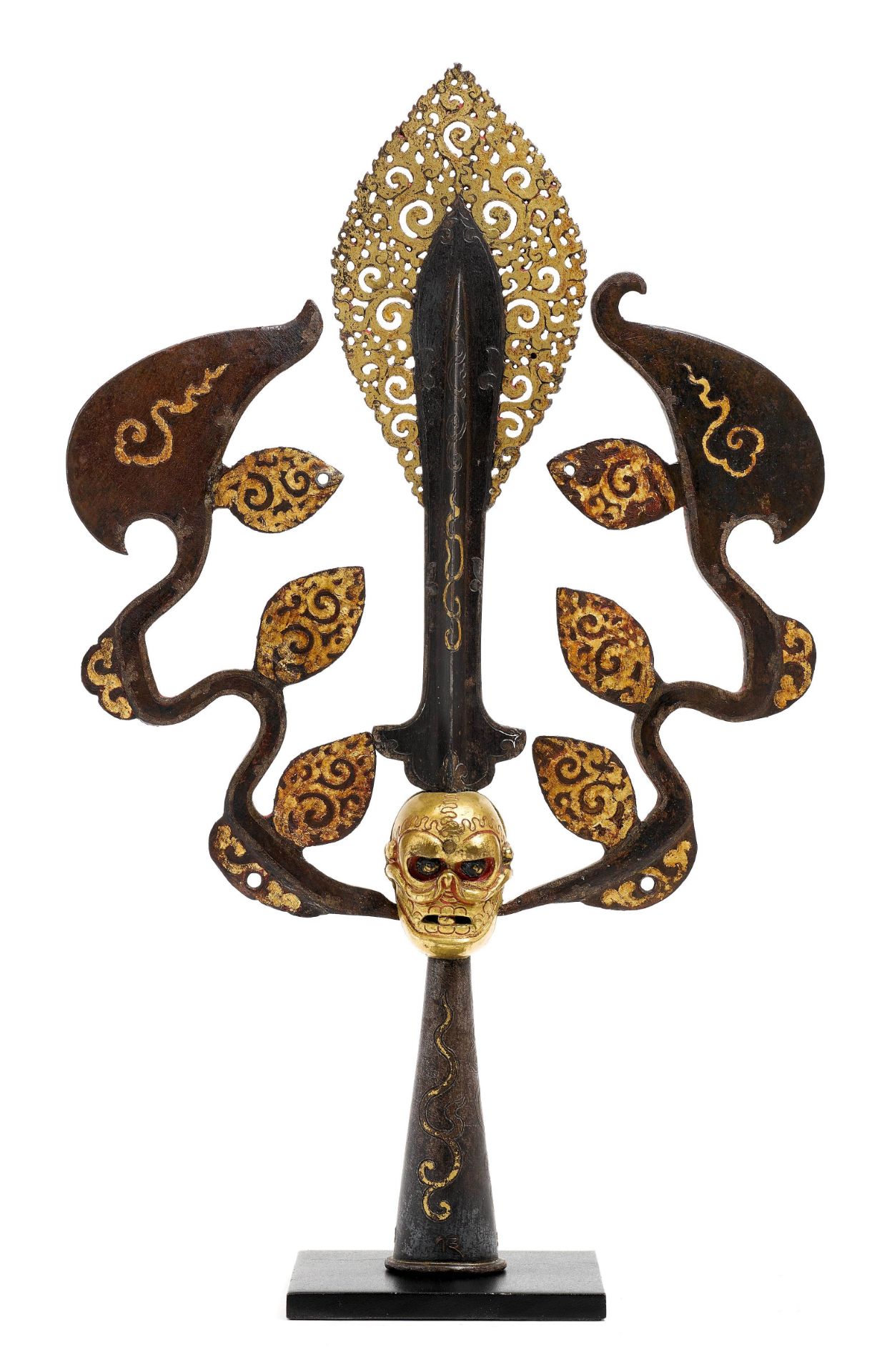 AN IRON RITUAL TRIDENT (TRISULA).