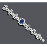 CEYLON-SAPHIR-DIAMANT-BRACELET, um 1970.