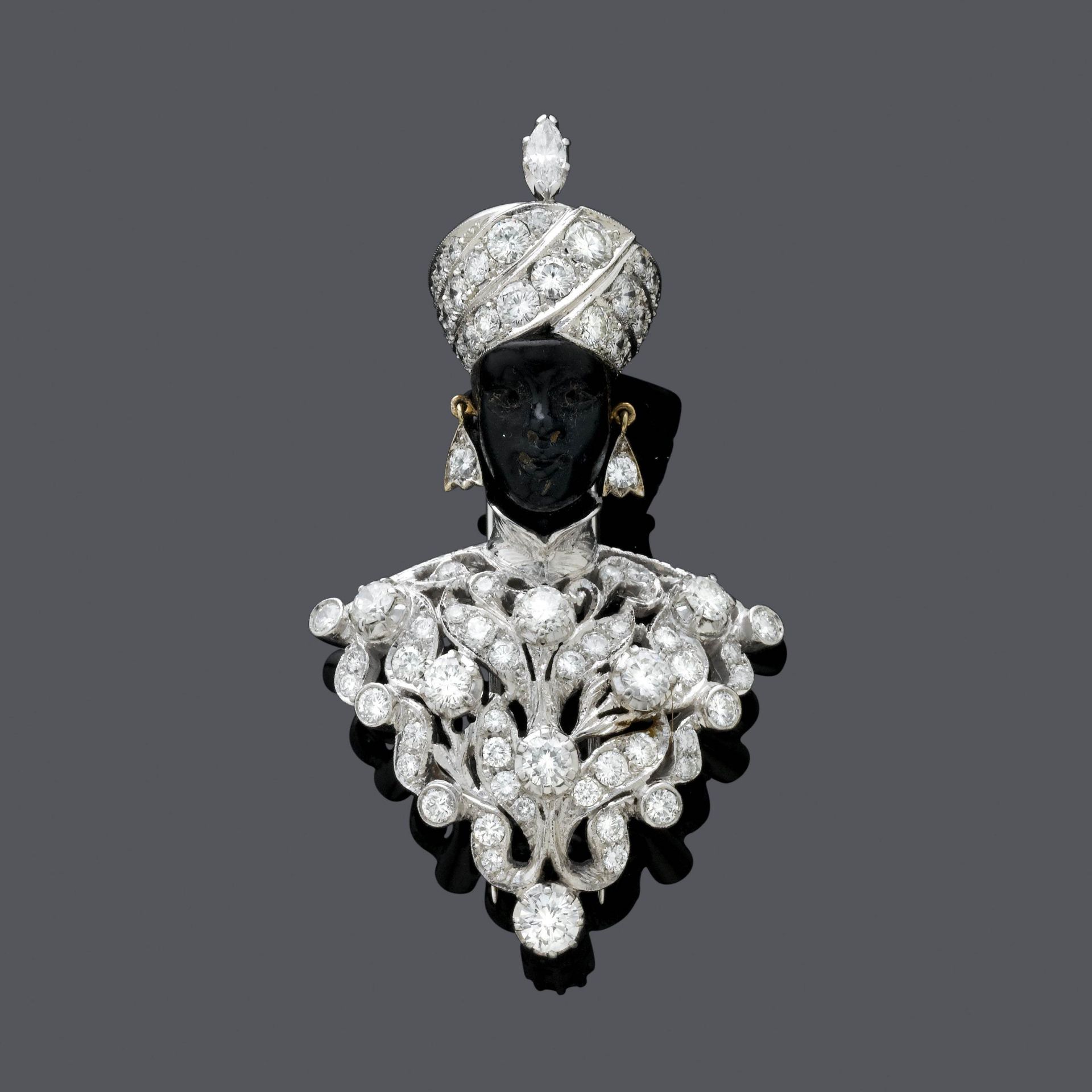 DIAMOND CLIP BROOCH, BY NARDI, ca. 1990.