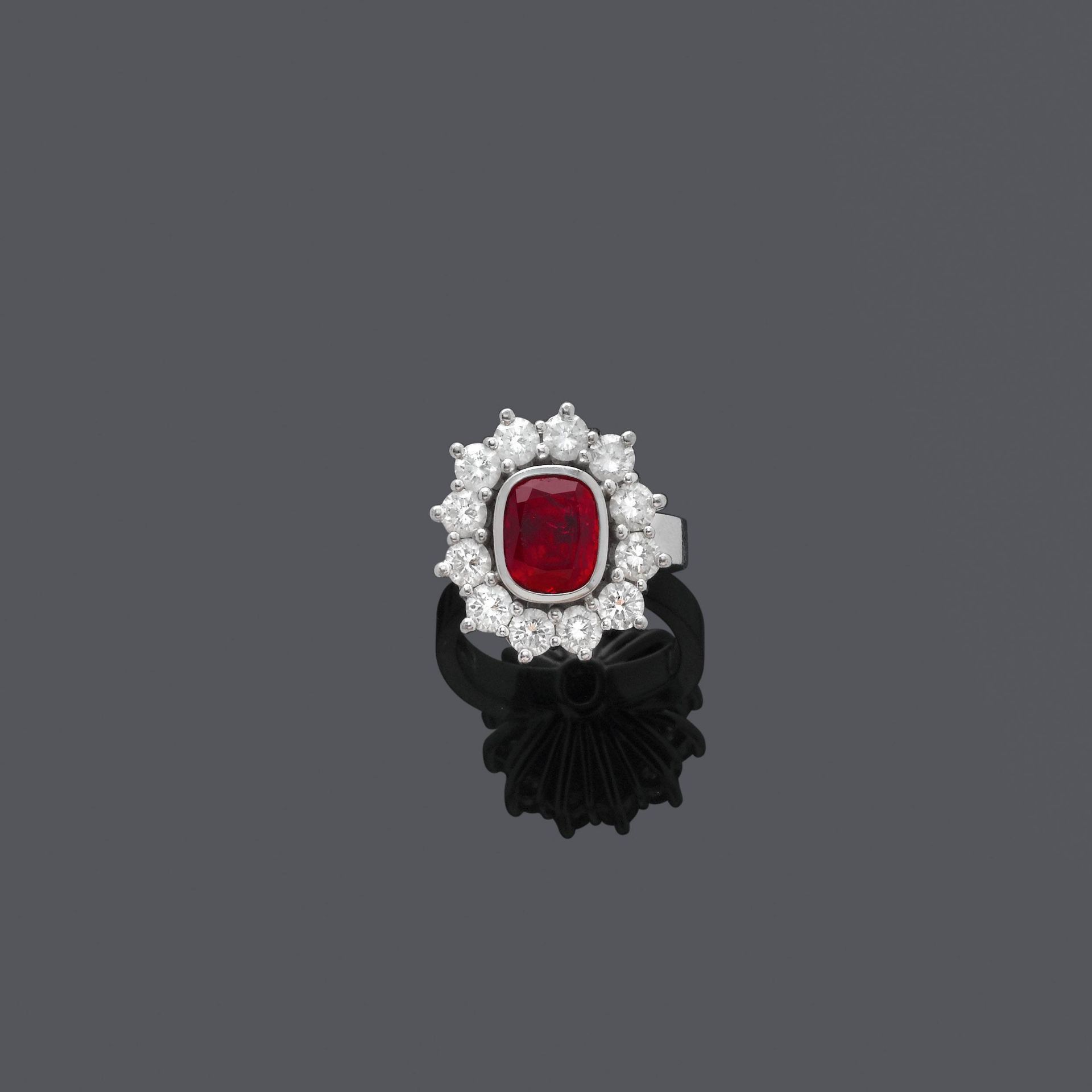 RUBY AND DIAMOND RING, BY J. PAASCH.