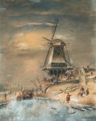 Charles Henri Joseph Leickert – Eisvergnügen vor holländischer Windmühle