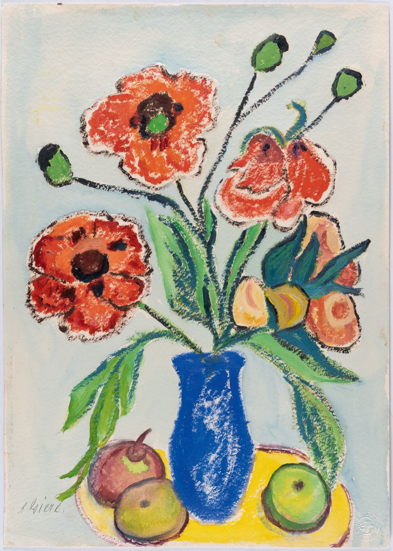Lena Gierl – Klatschmohn in blauer Vase - Image 2 of 3