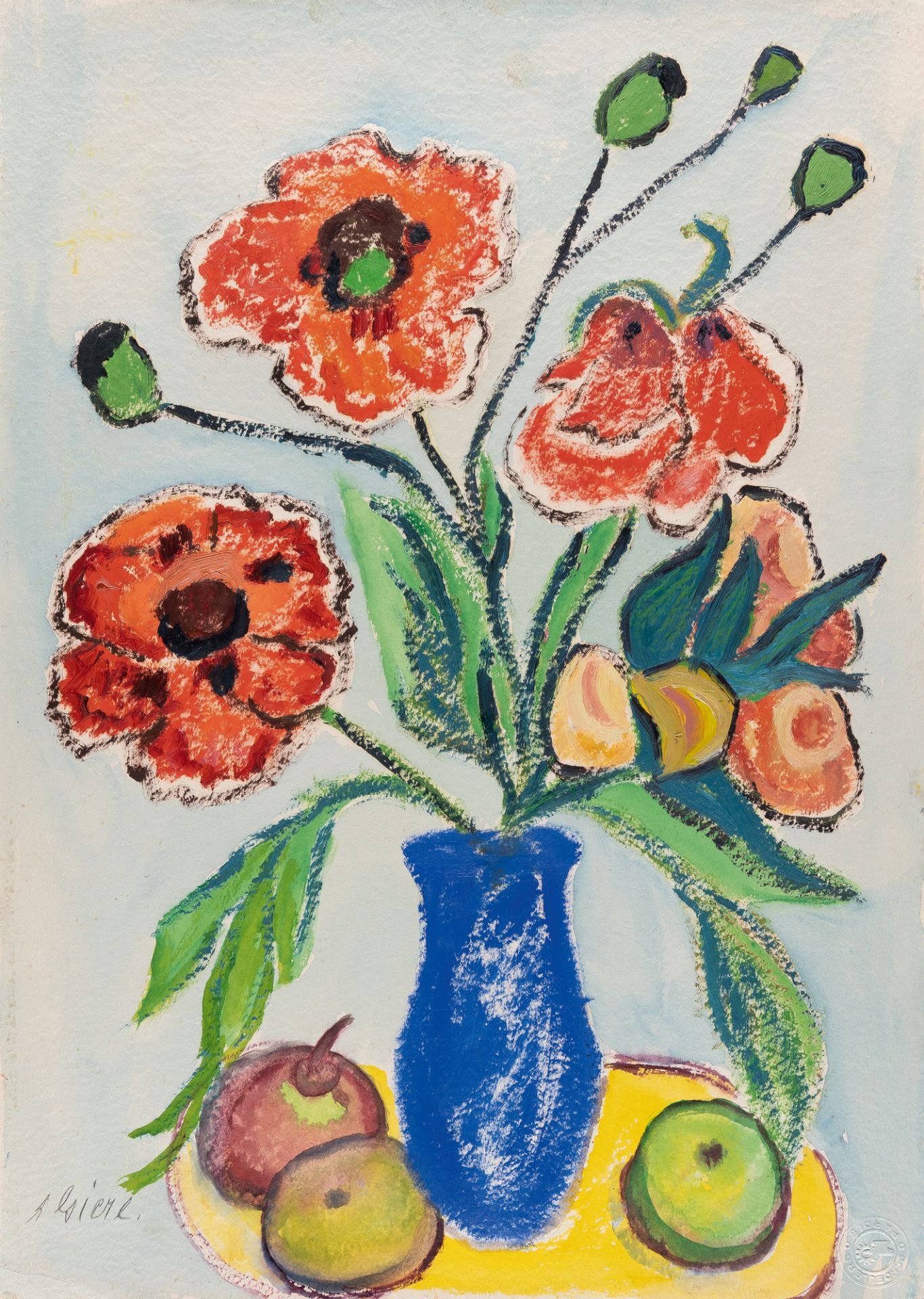 Lena Gierl – Klatschmohn in blauer Vase