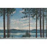 Robert Büchtger – Winterliche Landschaft am See mit Bergpanorama (Eibsee)