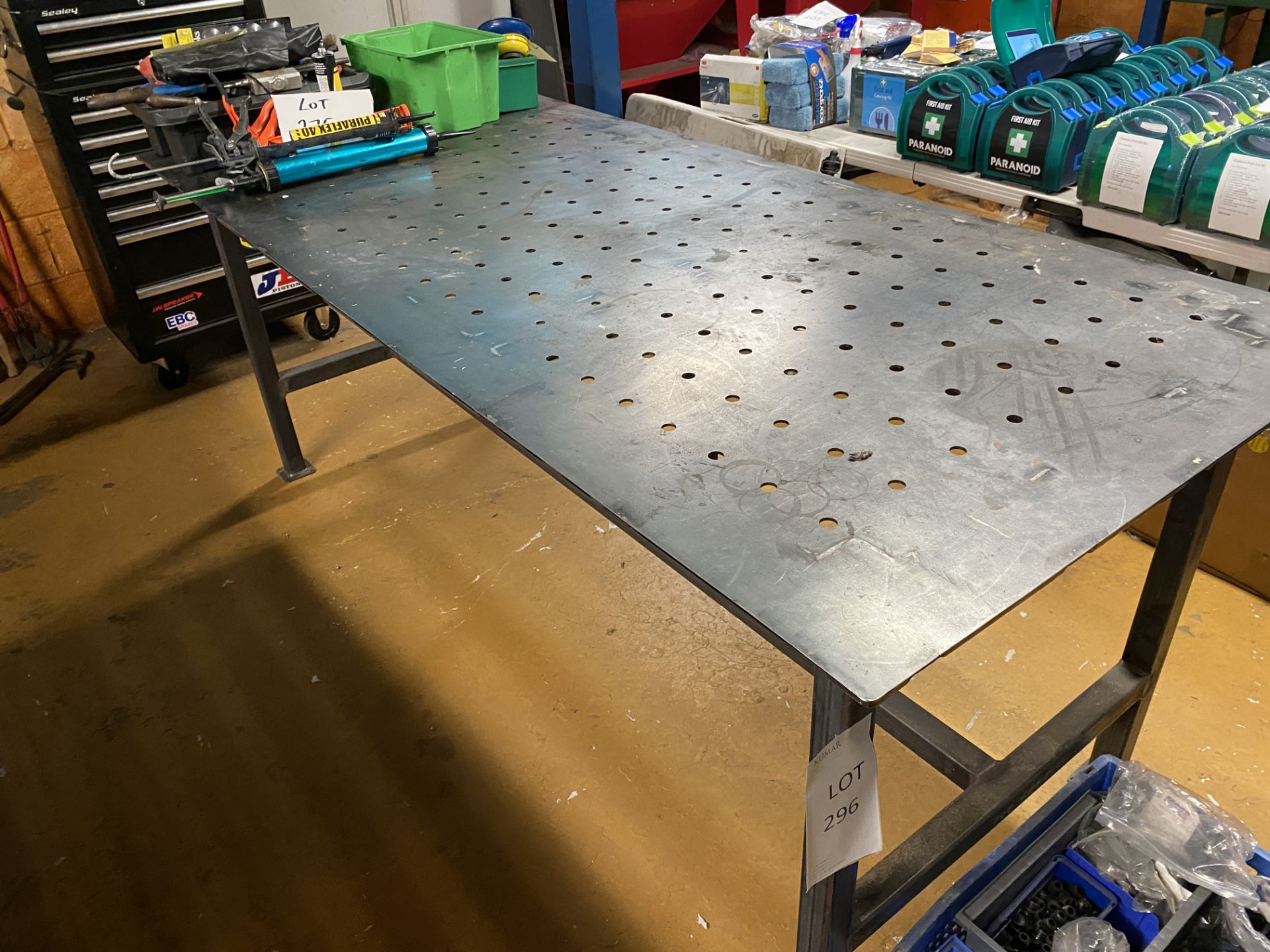 Fabricated Perforated Metal Table Size - 1mtr x 2mtr x .90m - Image 4 of 8