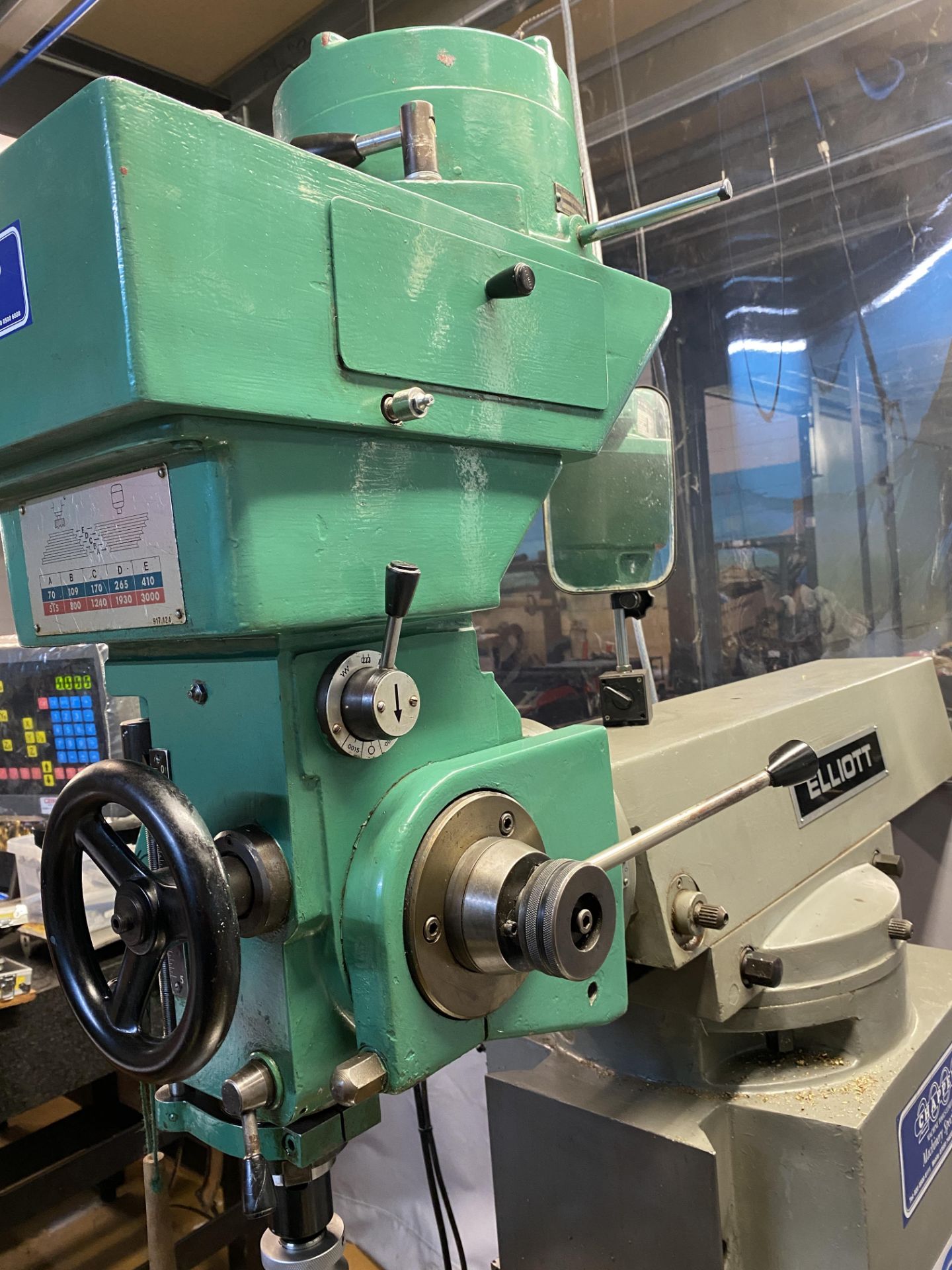 Elliott Milmor 10 Turret Milling Machine Serial No: 015807-119, complete with Sinpo - 3 Axis Dro - Image 13 of 17