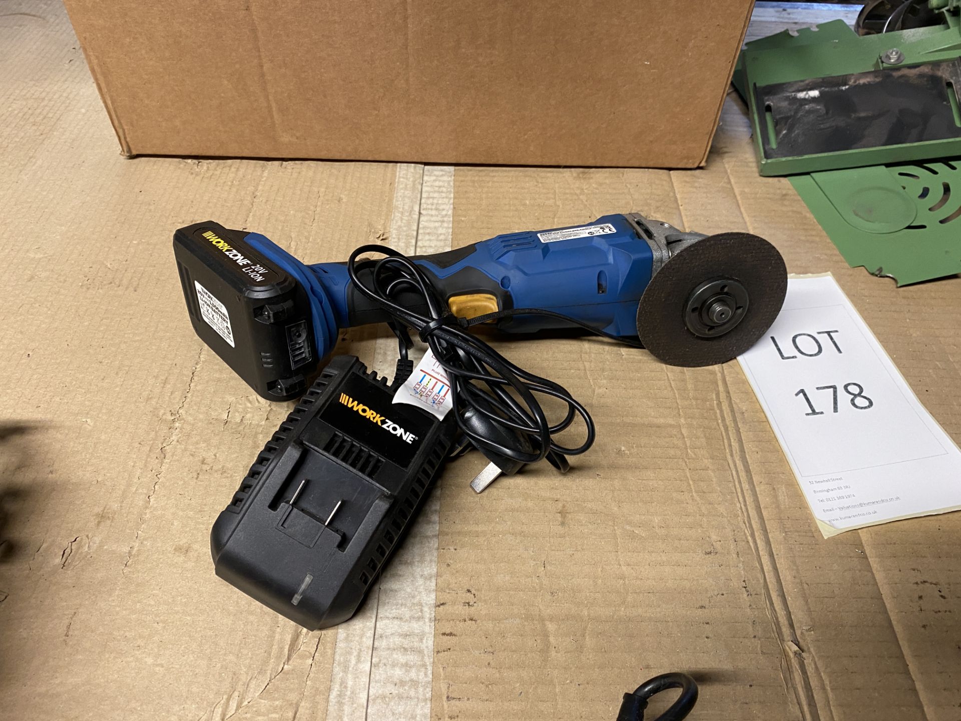 Workzone 20v Li-ION Cordless Angle Grinder - Image 6 of 6