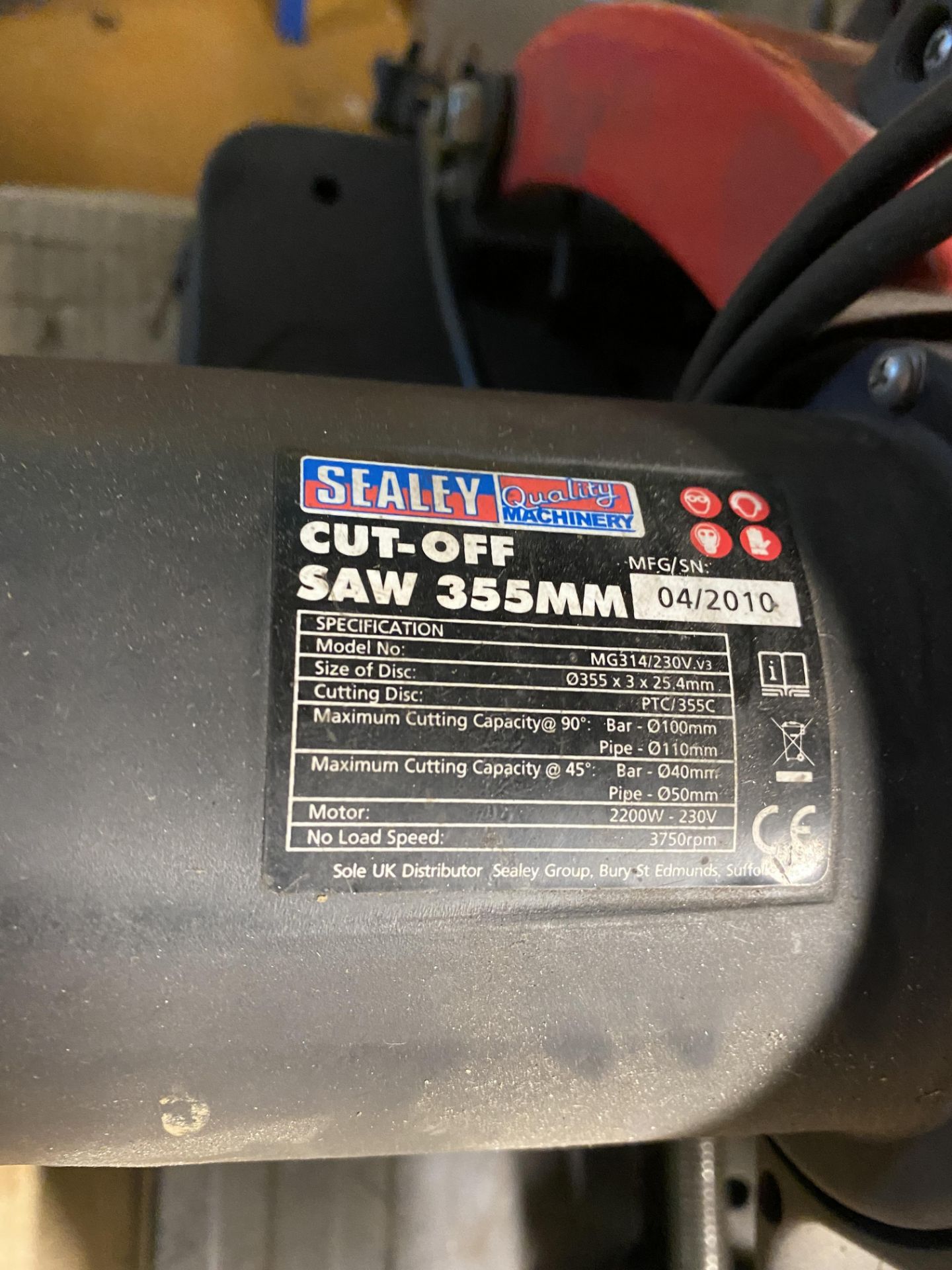 Sealey Cut-Off Saw 355mm (04/2010) - Image 3 of 5