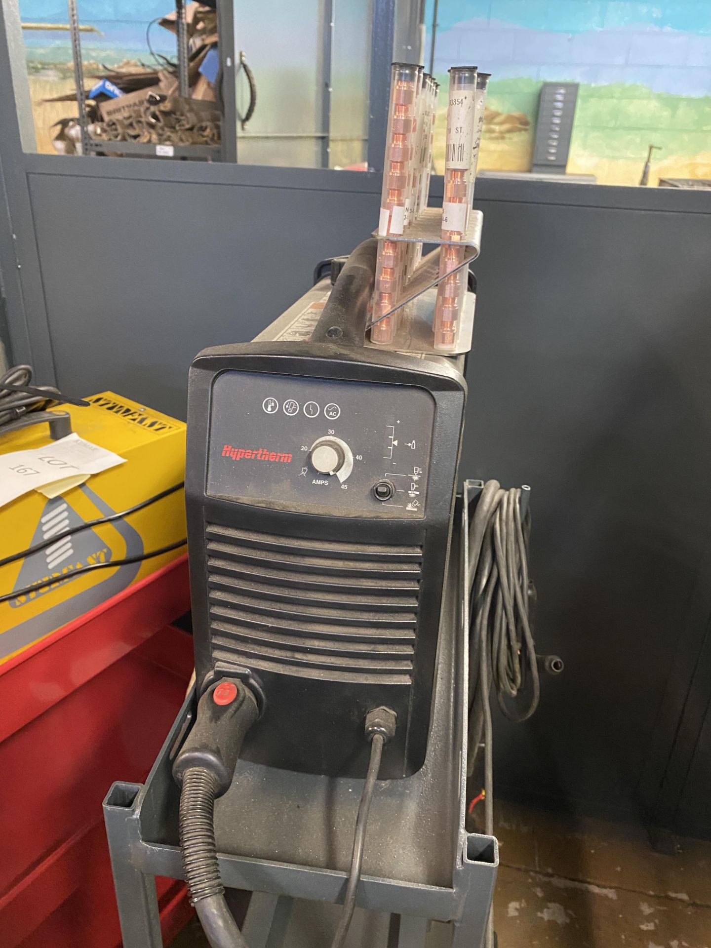 Hypertherm Powermax 45 Plasma Cutter with Trolley and Quantity of Consumable Parts/Tips Etc - Image 12 of 19