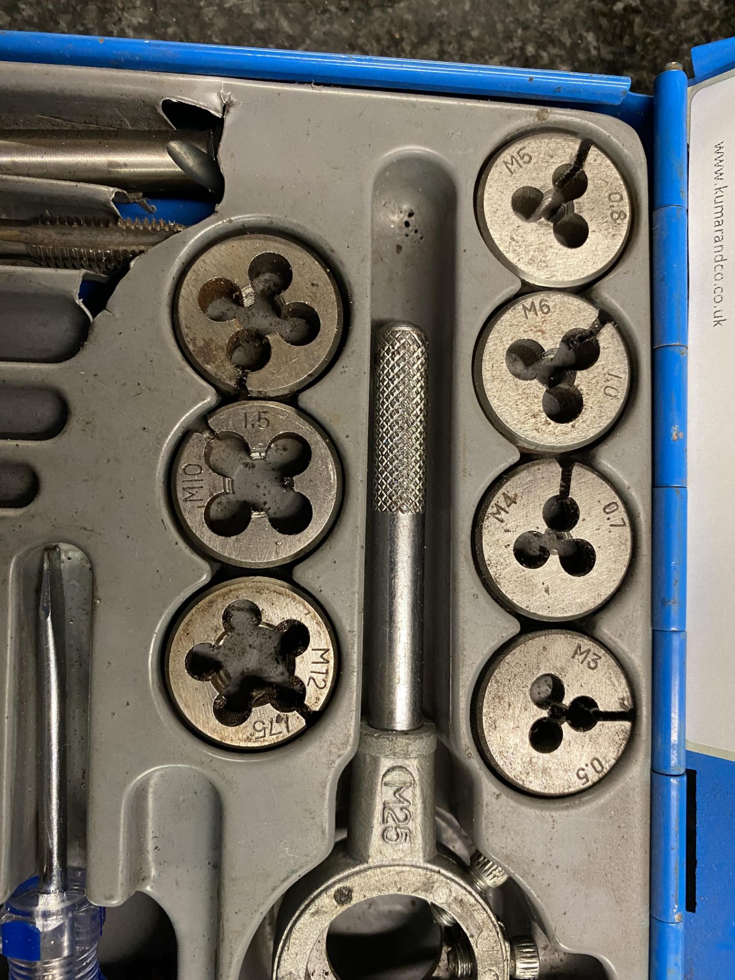 M3-M12 Tap and Die set with Case - Image 4 of 7