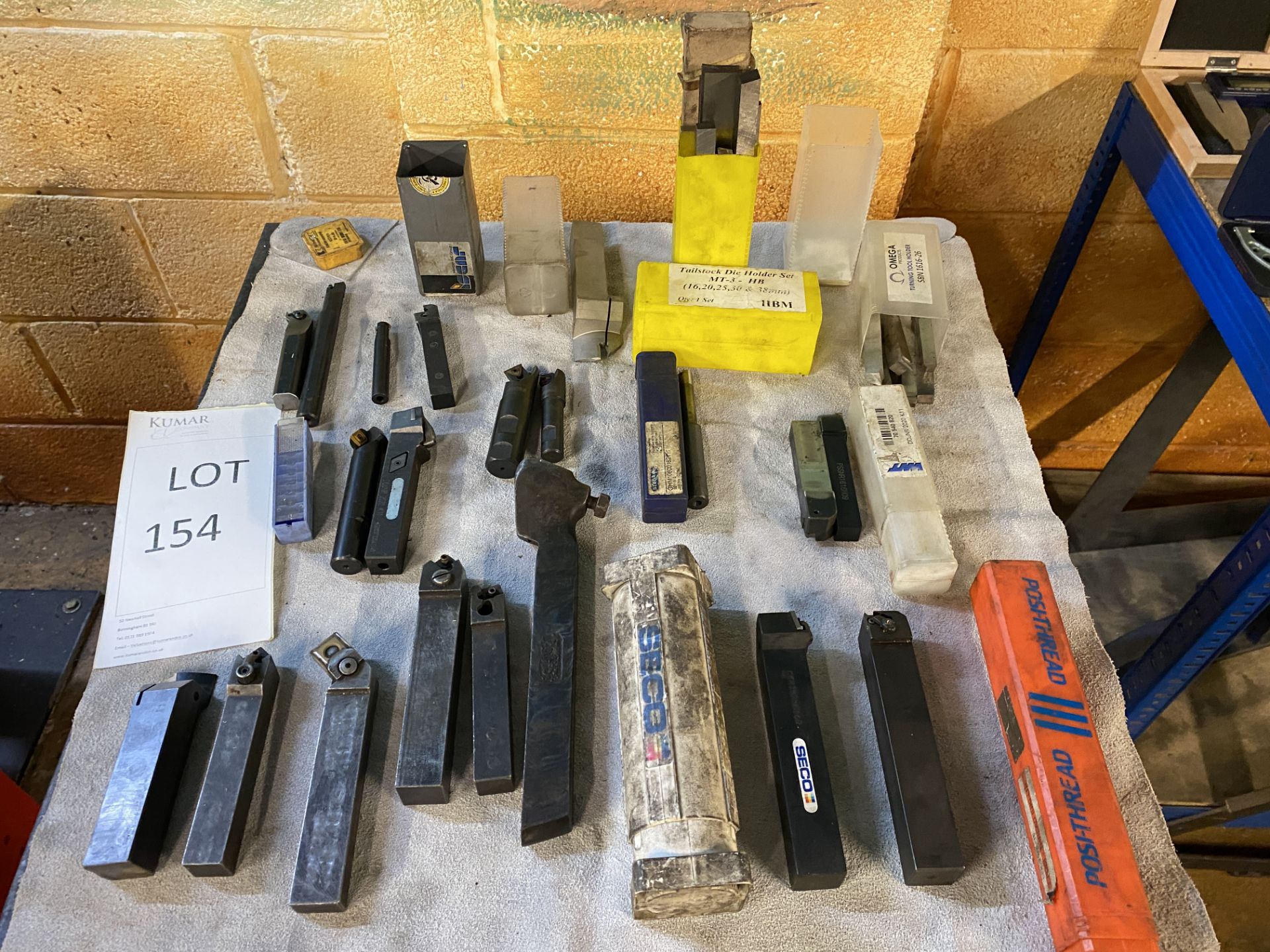 Assorted Tailstock Die & Tool Holders to include Posi-Thread & Seco & Omega (Does not include table)