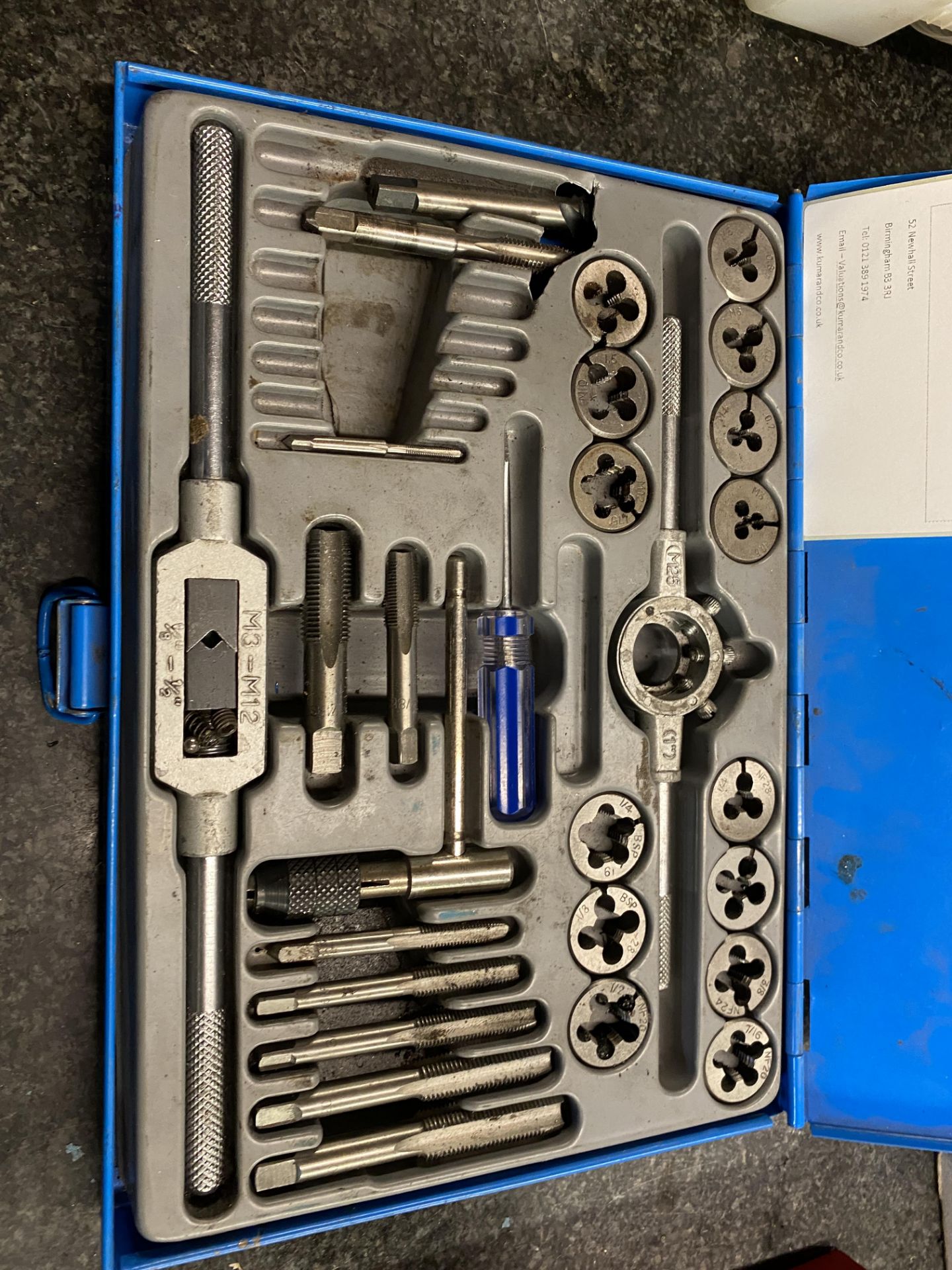 M3-M12 Tap and Die set with Case