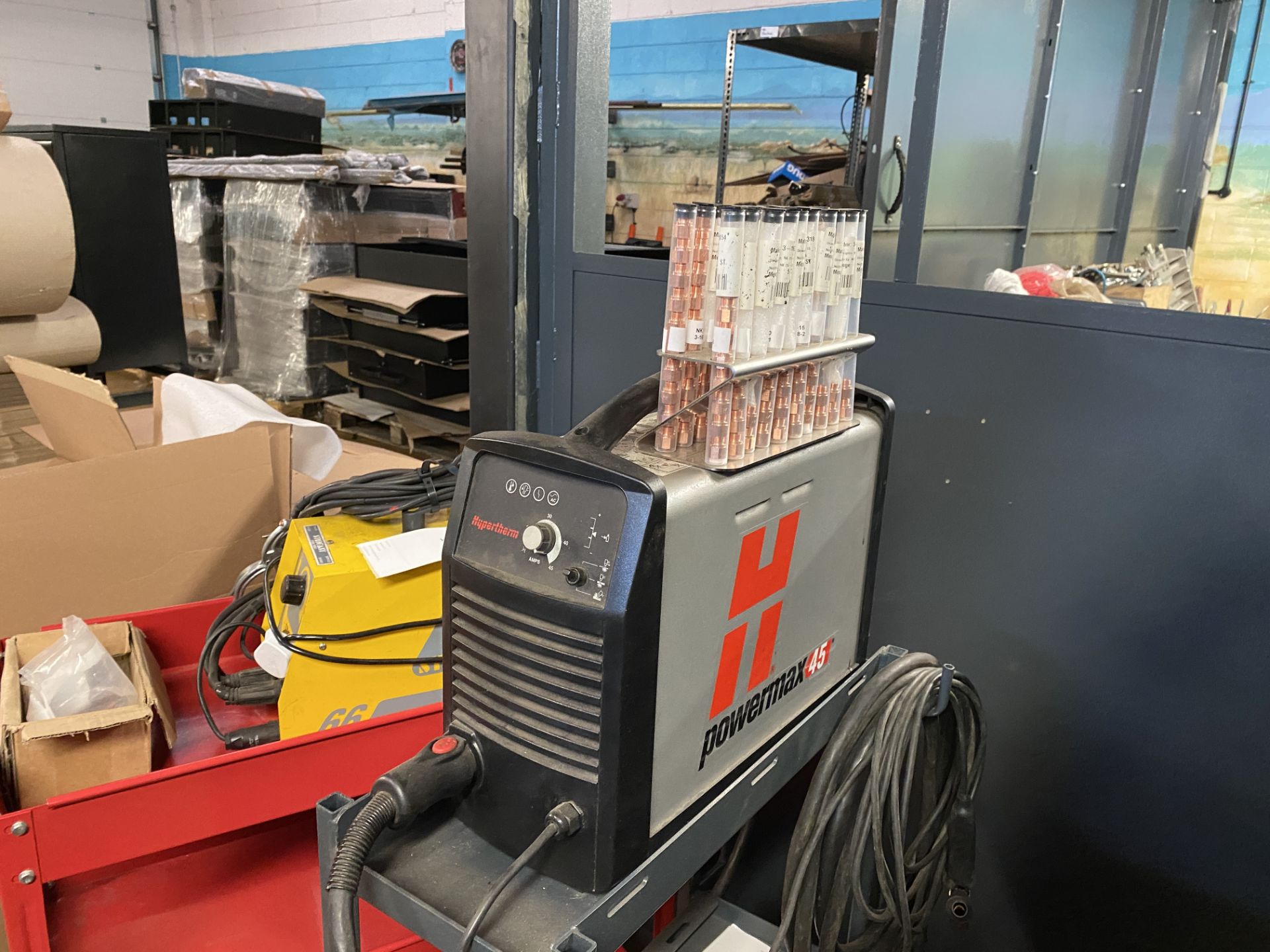 Hypertherm Powermax 45 Plasma Cutter with Trolley and Quantity of Consumable Parts/Tips Etc - Image 11 of 19