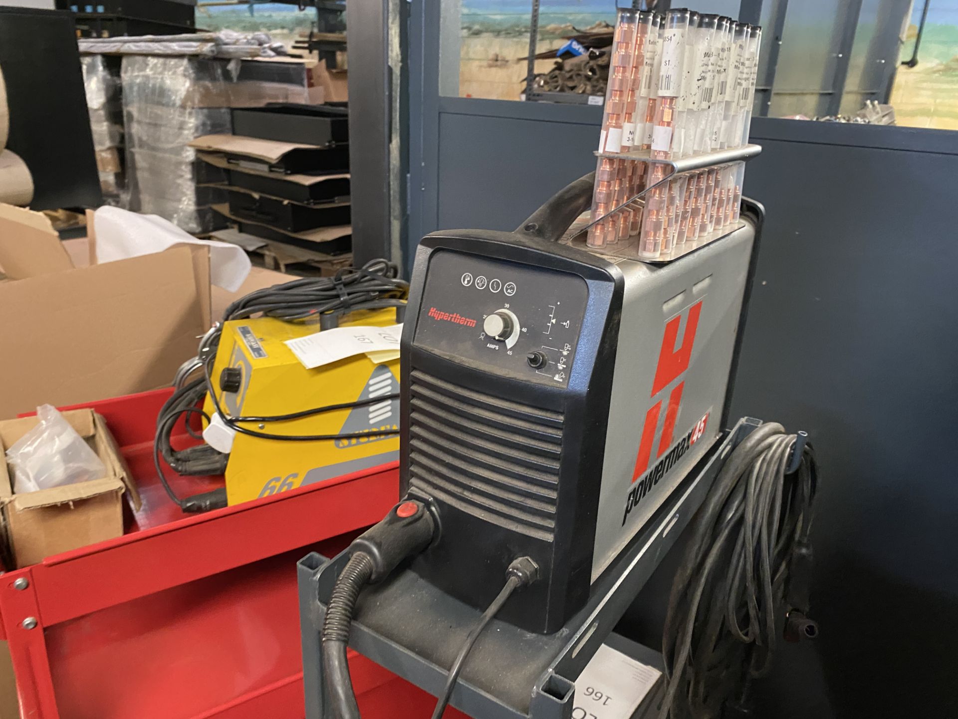 Hypertherm Powermax 45 Plasma Cutter with Trolley and Quantity of Consumable Parts/Tips Etc - Image 10 of 19