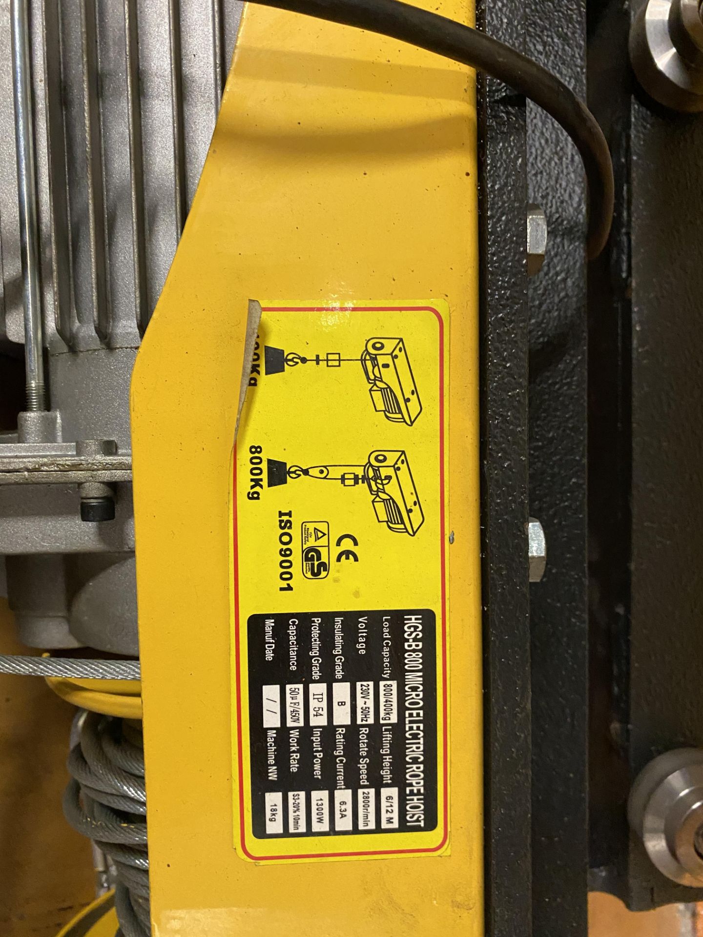HGS-B-800 Micro Electric Rope Hoist - Image 3 of 11