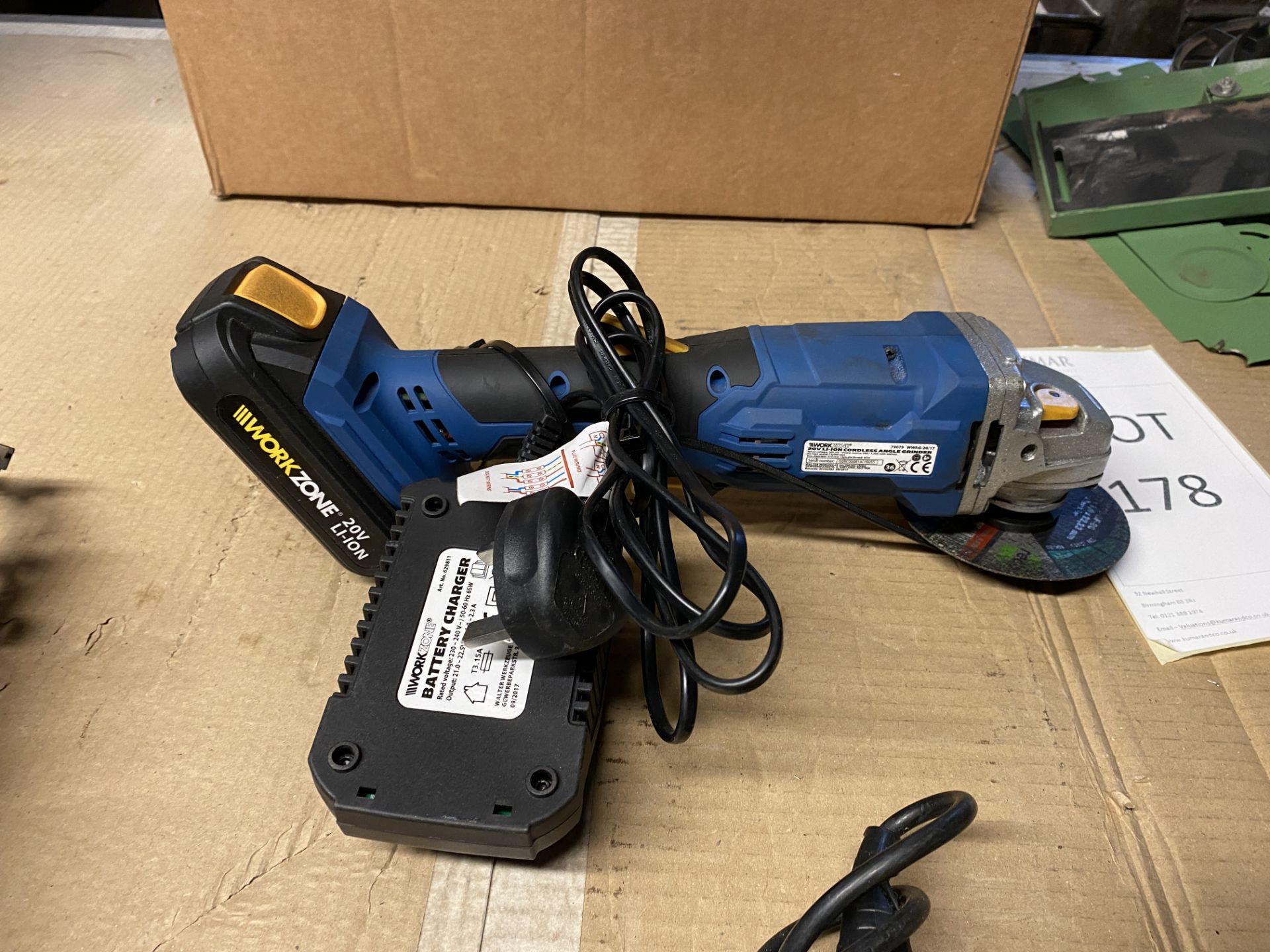 Workzone 20v Li-ION Cordless Angle Grinder - Image 2 of 6