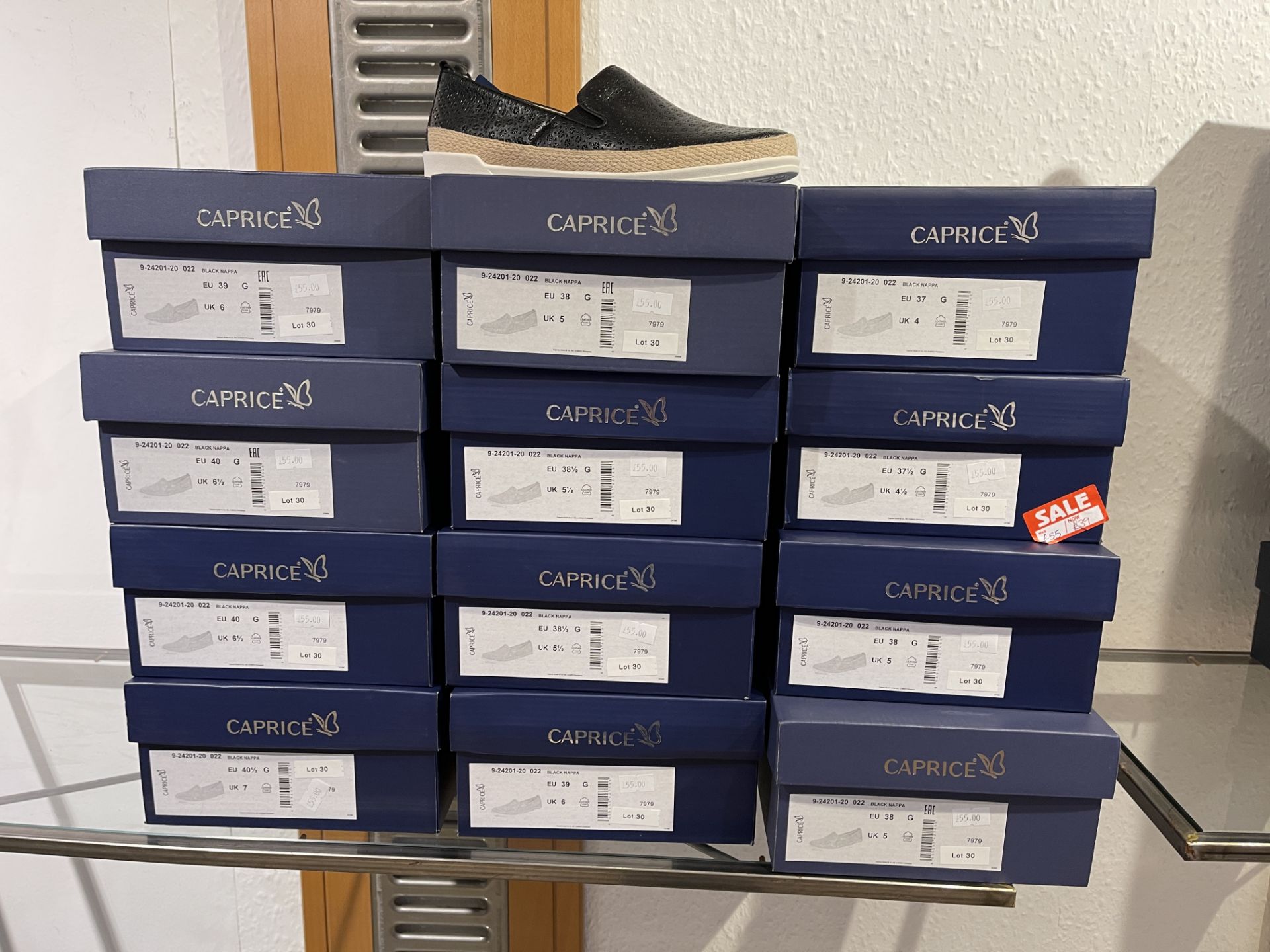 Caprice 12 Pairs: Black Nappa Trainers 9-24201-20 022. Sizes 4 - 7 (RRP £55) - Image 9 of 9