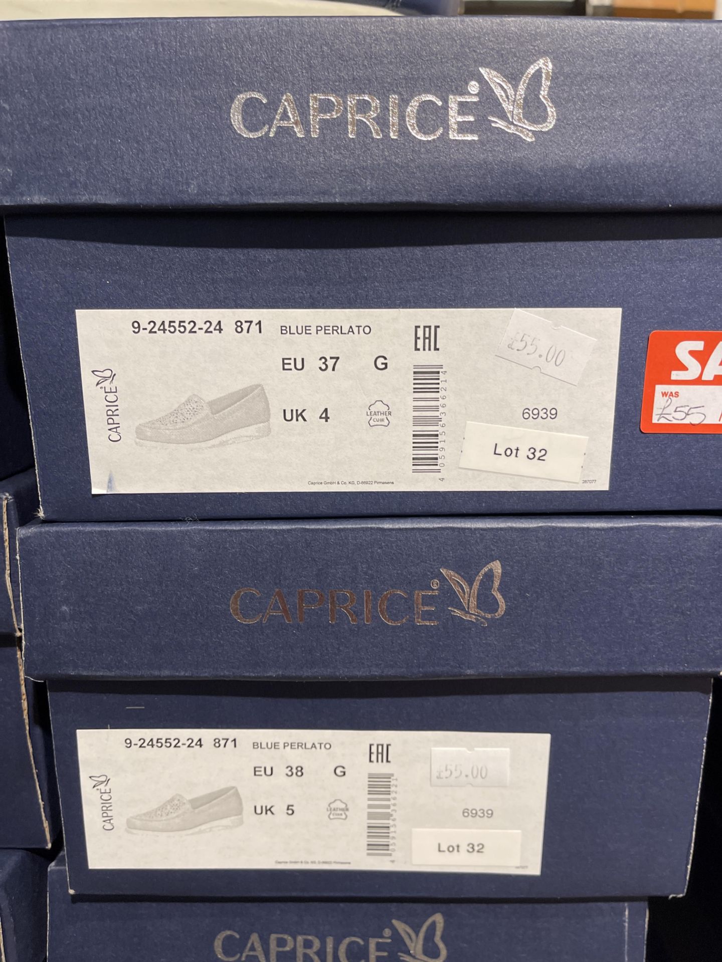 Caprice 8 Pairs: Blue Perlato Trainers 9-24552-24 871. Sizes 4 - 7.5 (RRP £55) Caprice 6 Pairs: Blue - Image 11 of 15