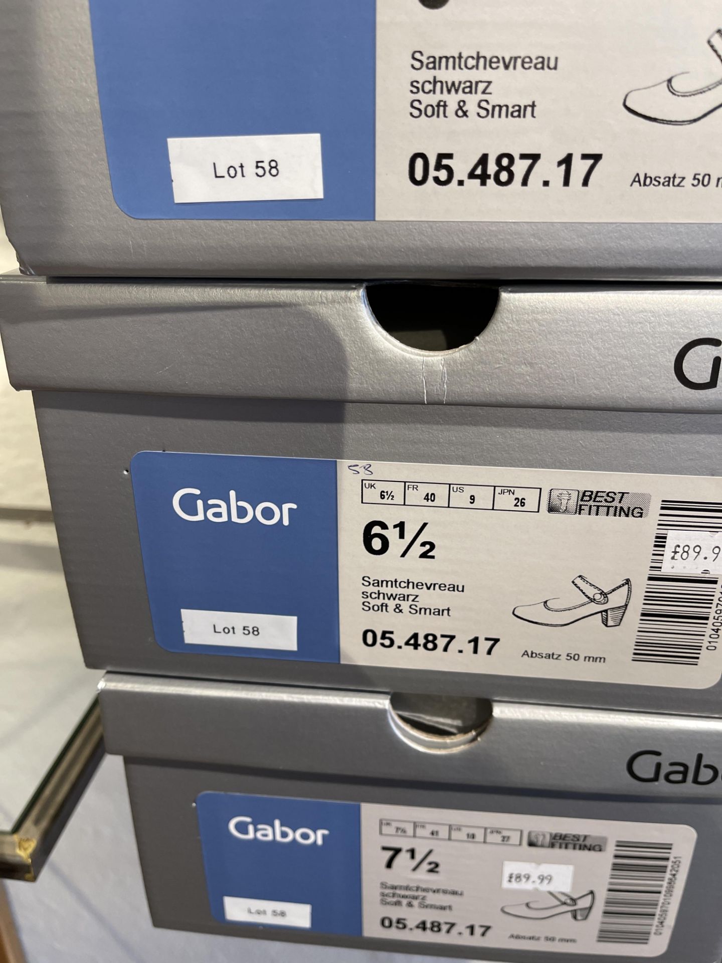 Gabor 8 Pairs: Samtchevreau Schwarz Soft & Smart Shoes 05.487.17. Sizes 4 - 7.5 (RRP £89.99) Gabor 5