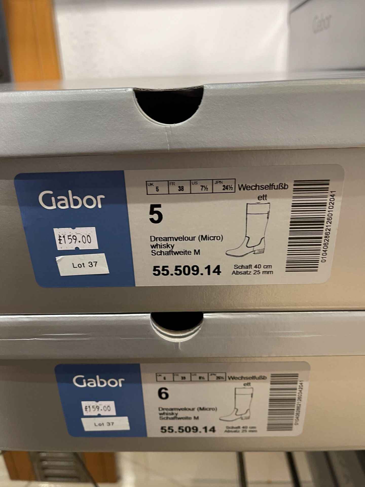 Gabor 4 Pairs: Dreamvelour (Mel) Whiskey Schaftweite M-Vario Boots. 54.679.18. Sizes 6, 6.5 &8 ( - Image 6 of 6