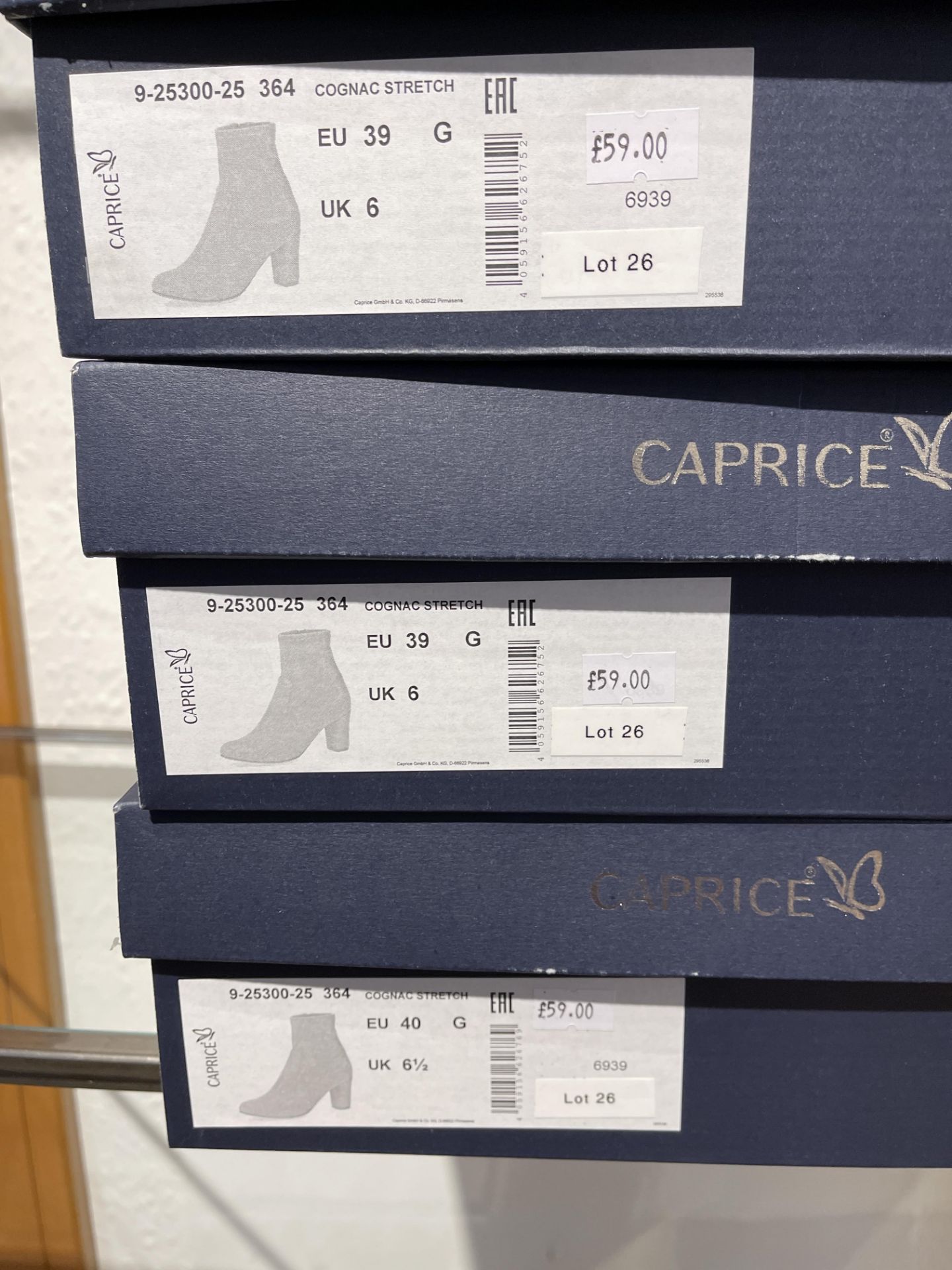 Caprice 5 Pairs: Cognac/Ocean Ankle Boots 9-25331-25 387. Sizes 5 - 6.5 (RRP £89.99) Caprice 5 - Image 12 of 14