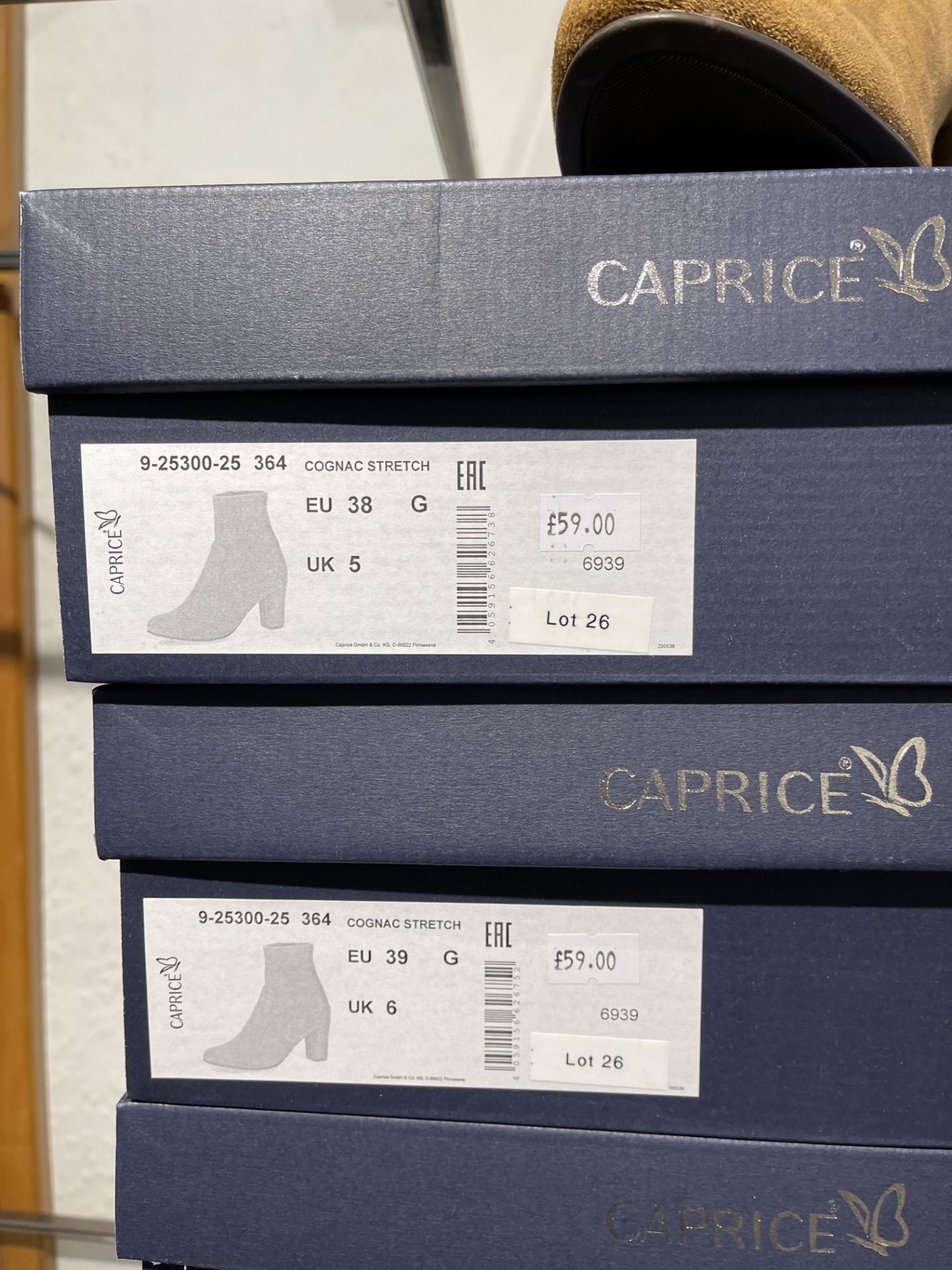 Caprice 5 Pairs: Cognac/Ocean Ankle Boots 9-25331-25 387. Sizes 5 - 6.5 (RRP £89.99) Caprice 5 - Image 13 of 14