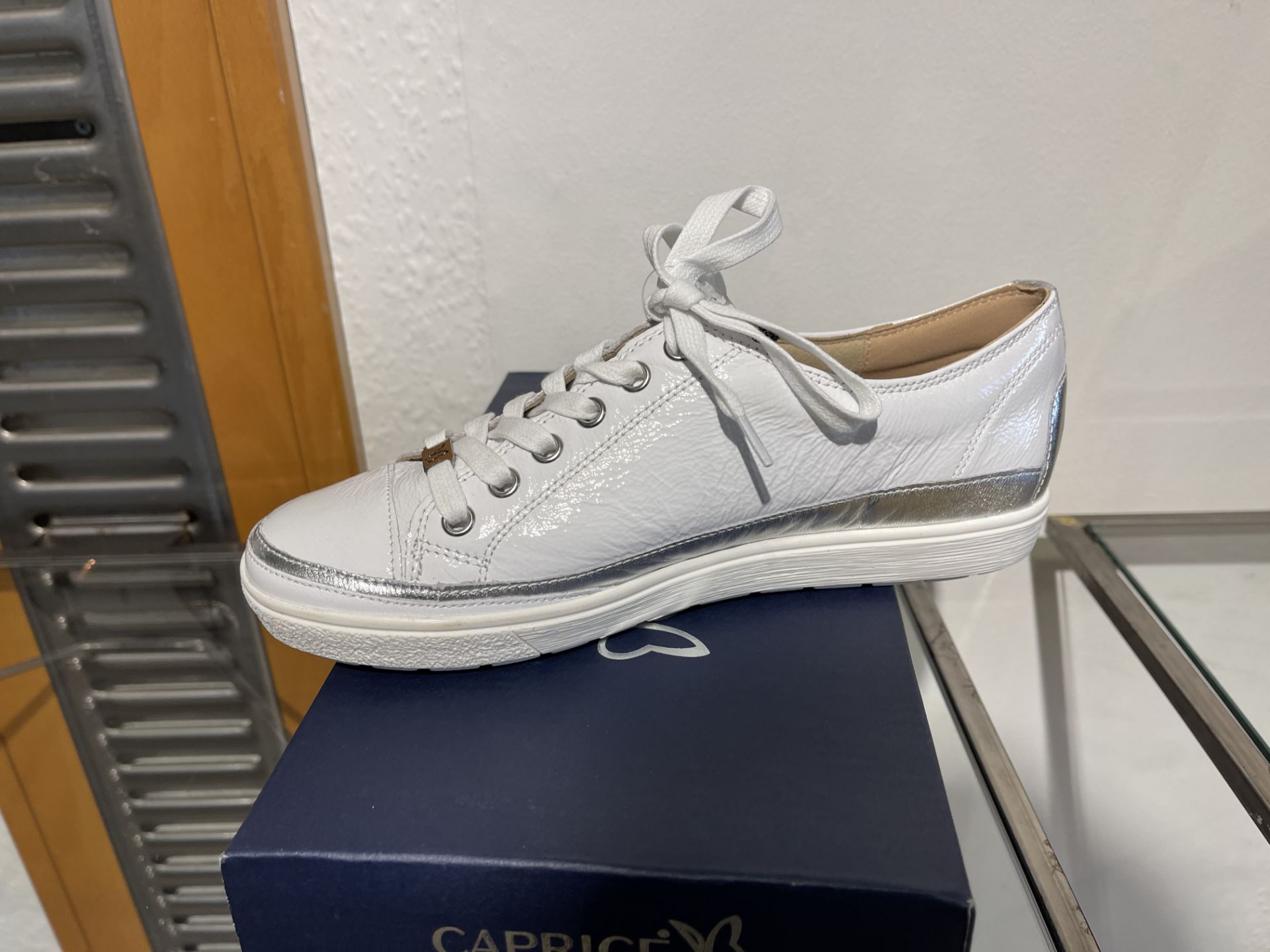 Caprice 10 Pairs: White Naplak Trainers 9-23654-26 122. Sizes 4 - 7 - Image 4 of 11